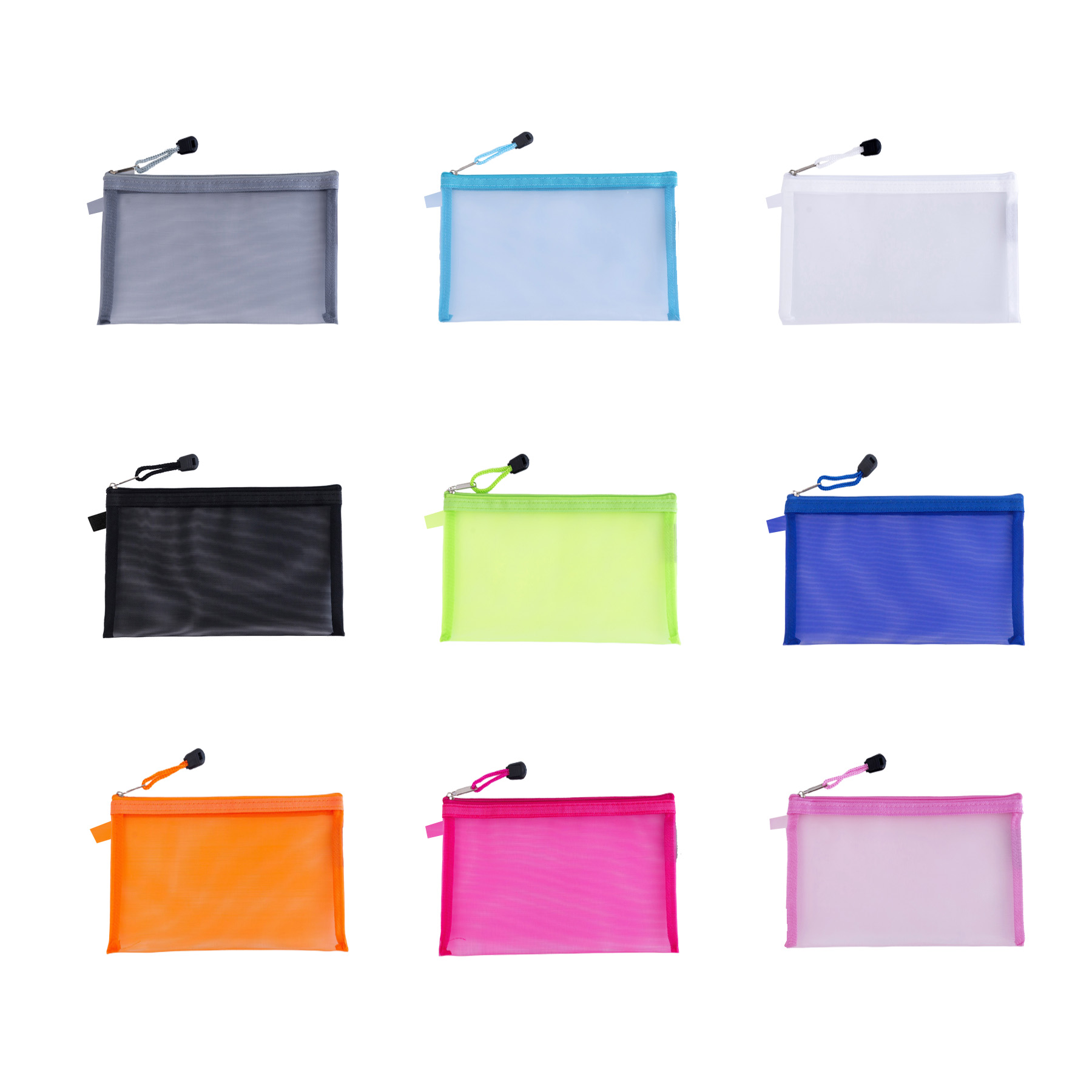 Water-Resistant Mesh Document Pouch With Cord Zipper Pull - Image 3
