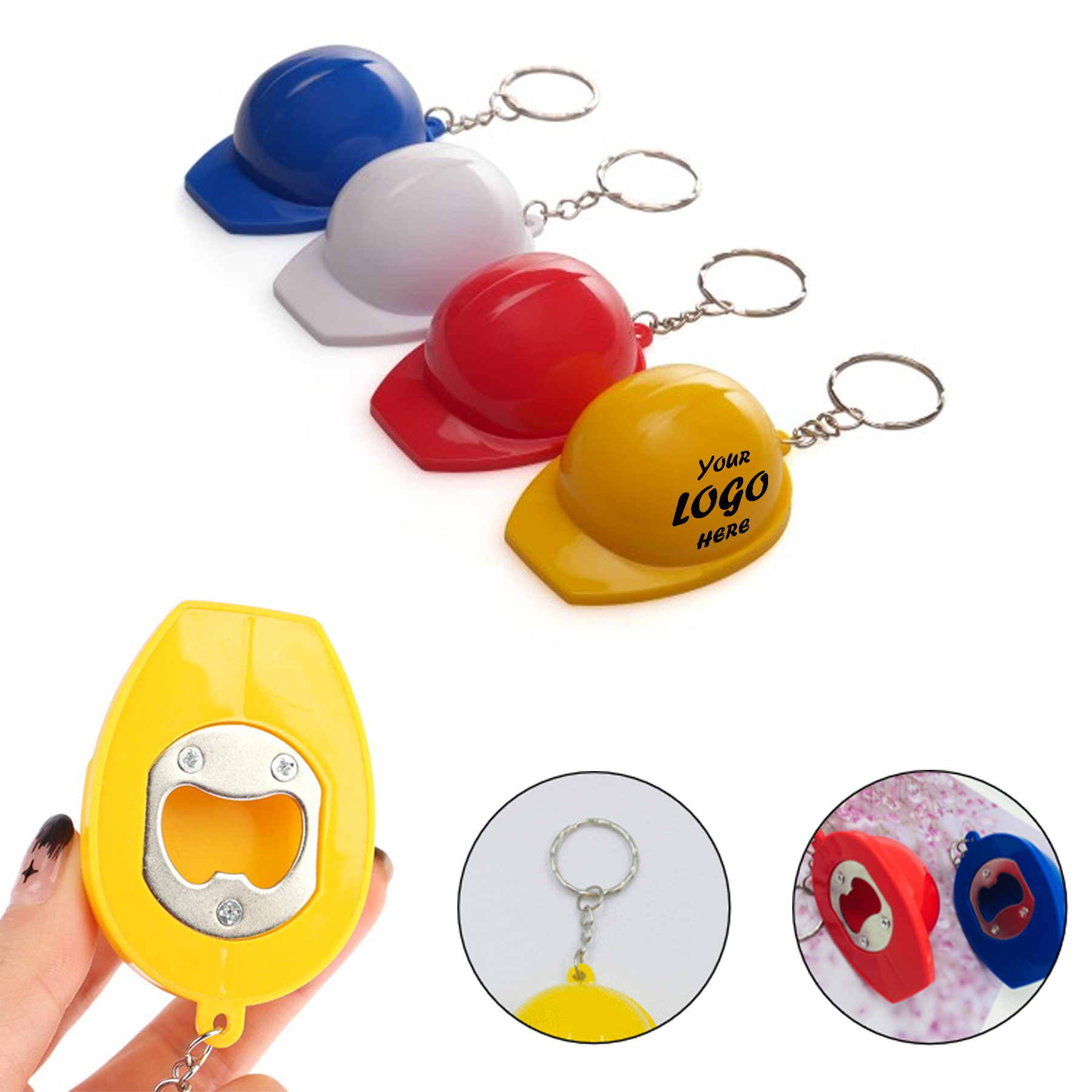 Hard Hat Keychain Bottle Opener For Safety And Jobsite Promos