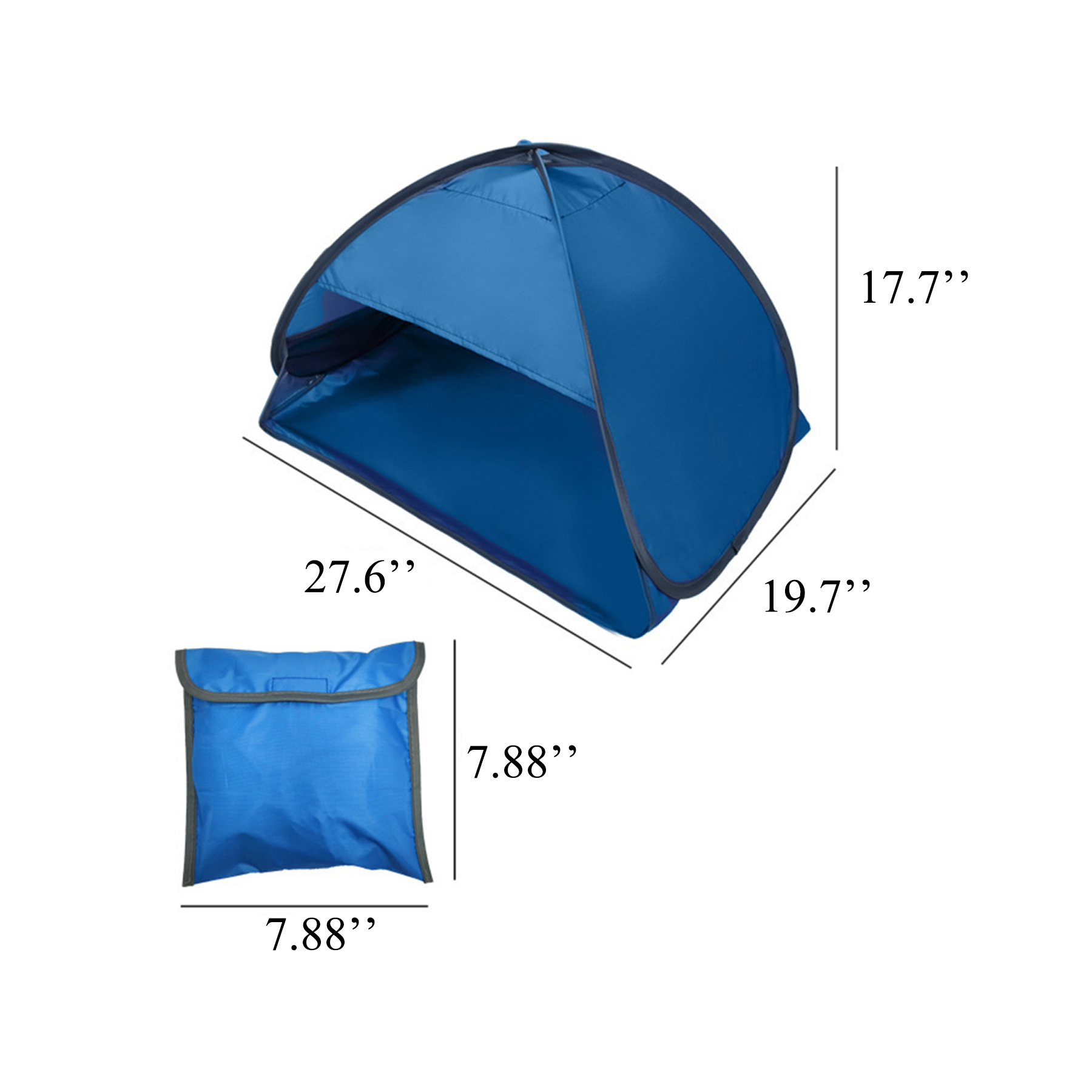 18" Pop-Up Sun Shade Mini Tent with UV Protection & Storage Pockets - Image 2