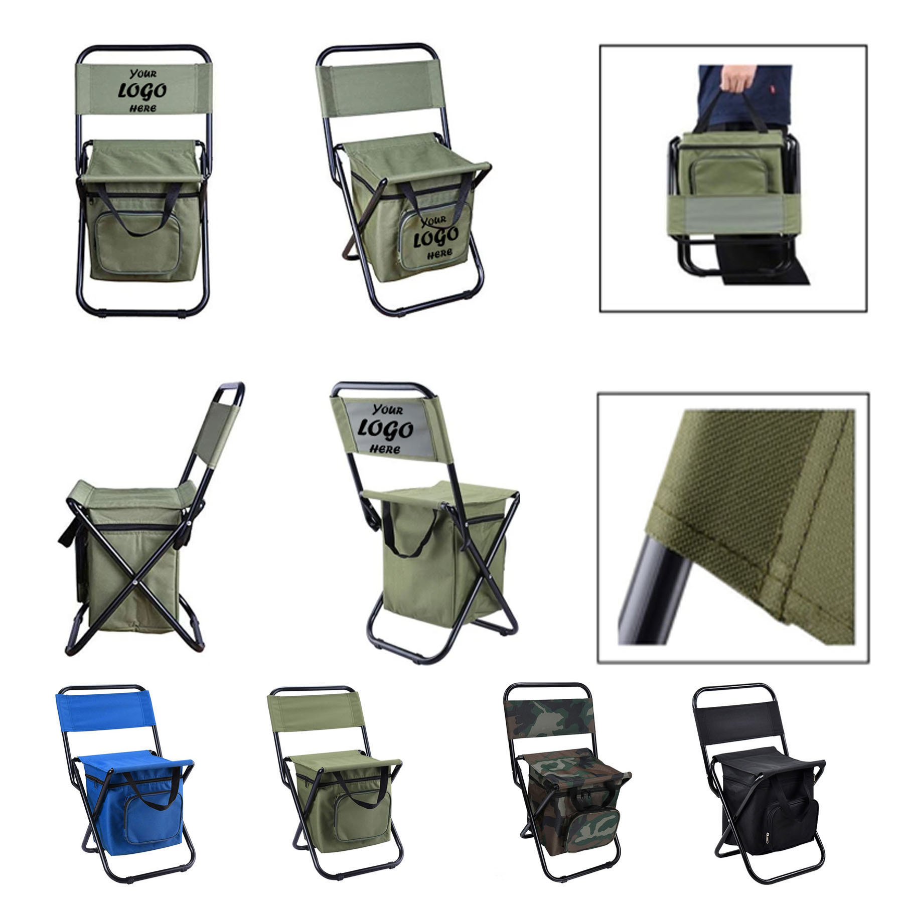 600D Oxford Folding Cooler Chair With Steel Frame