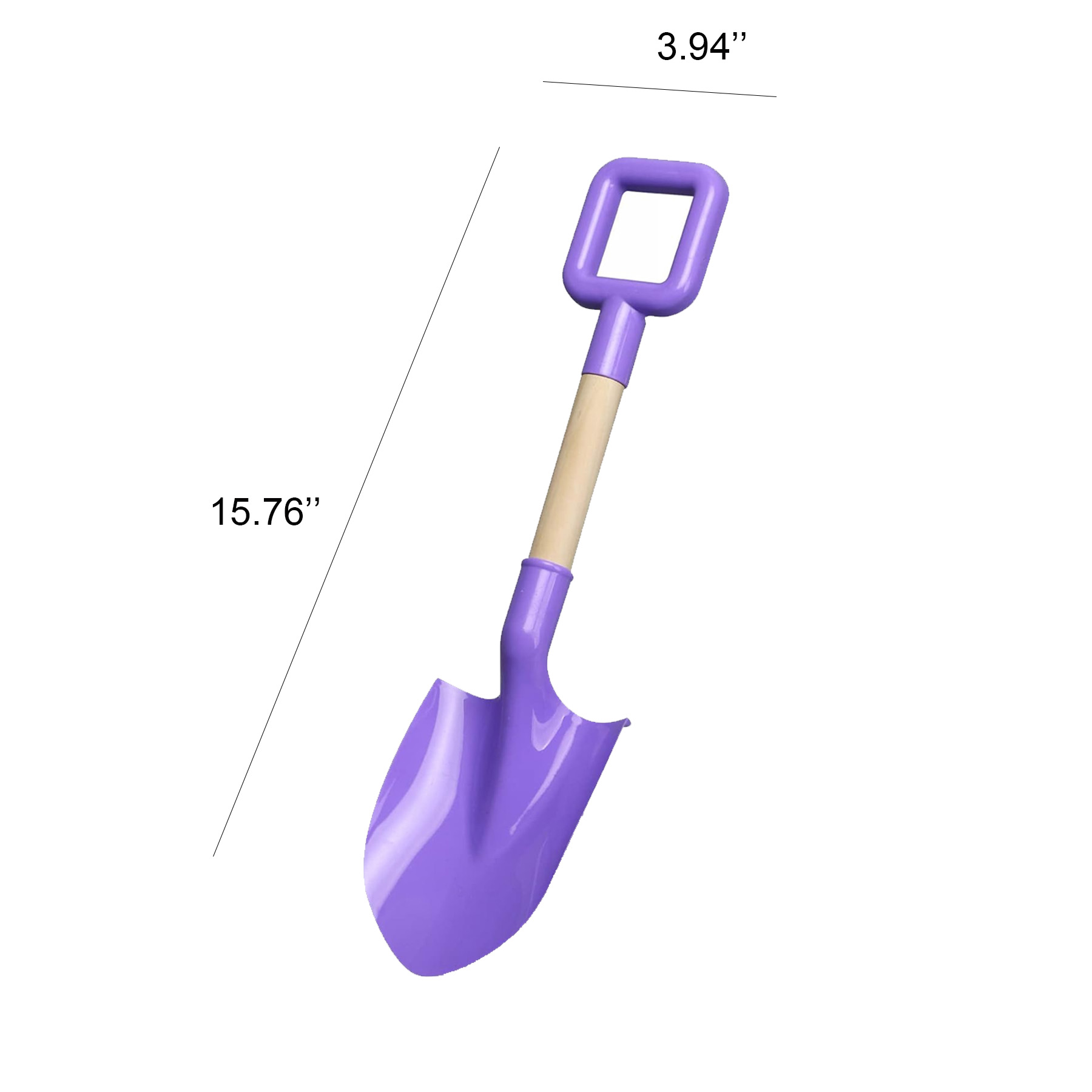 Kids 16" Beach Sand Shovel Toy with Wooden Handle & Wide Scoop - Image 2