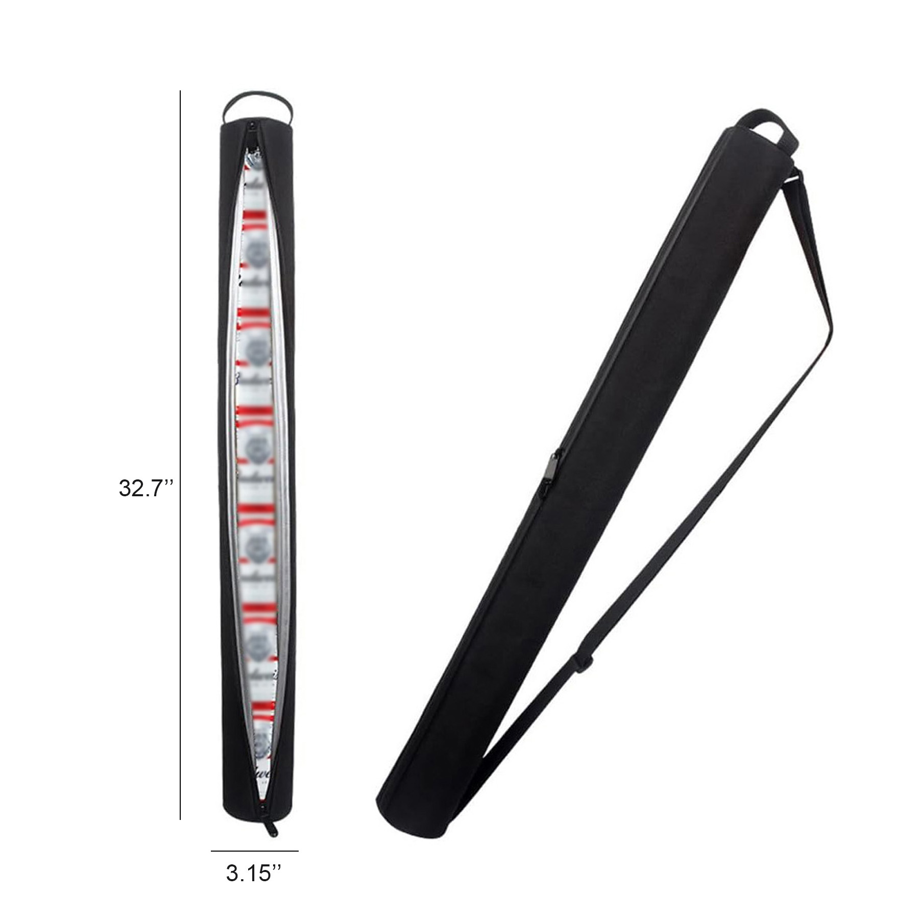 Neoprene Golf Beer Cooler Sleeve Bag for 7 Cans with Zipper - Image 2