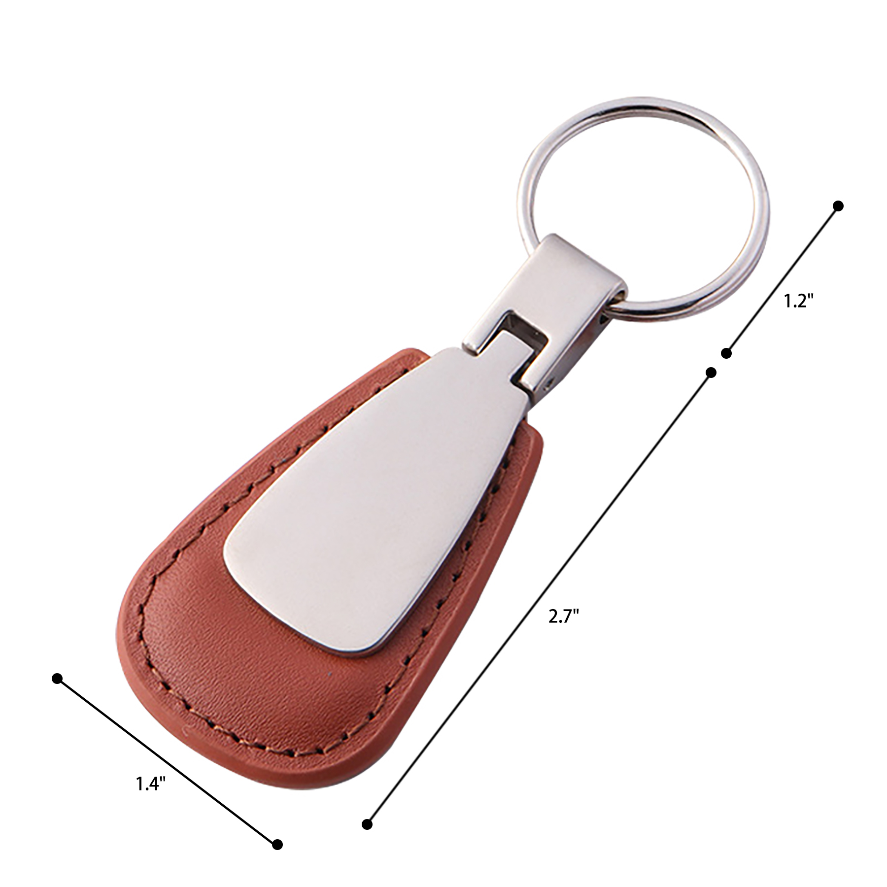 Laser Engraving PU Drop Shaped Metal Keychain - Image 2