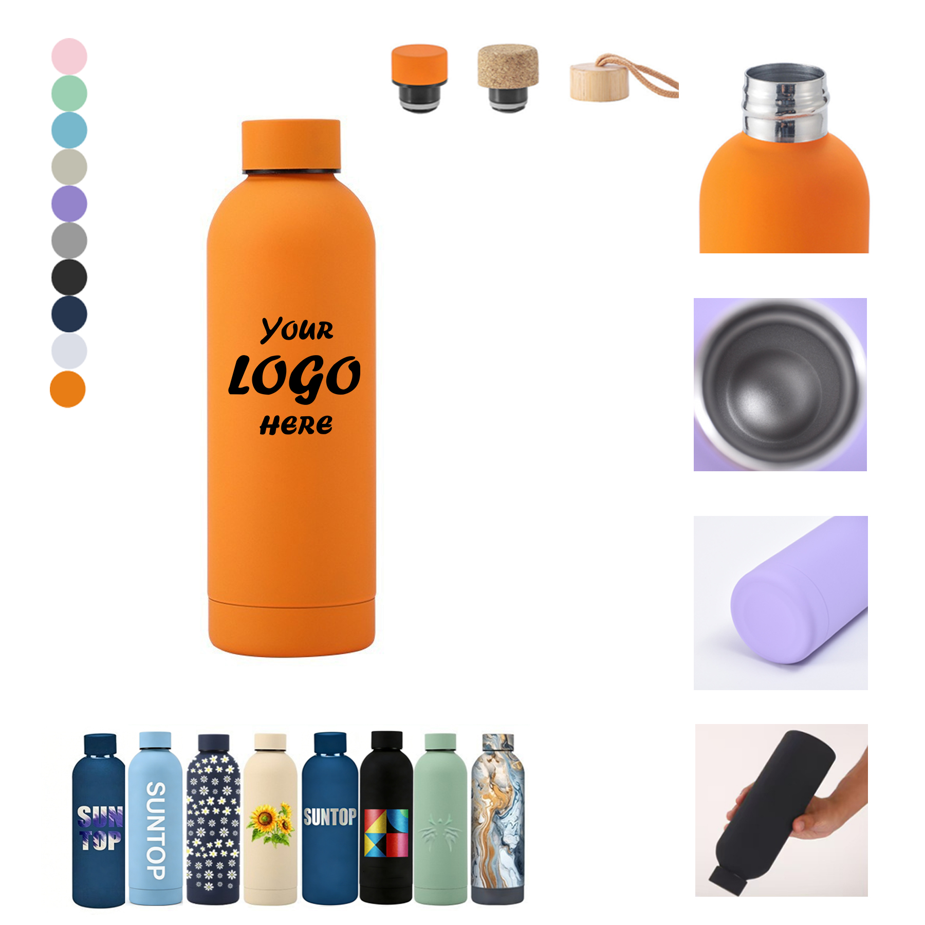 16 Oz Stainless Steel Vacuum Insulated Gym Bottle With Matte Finish