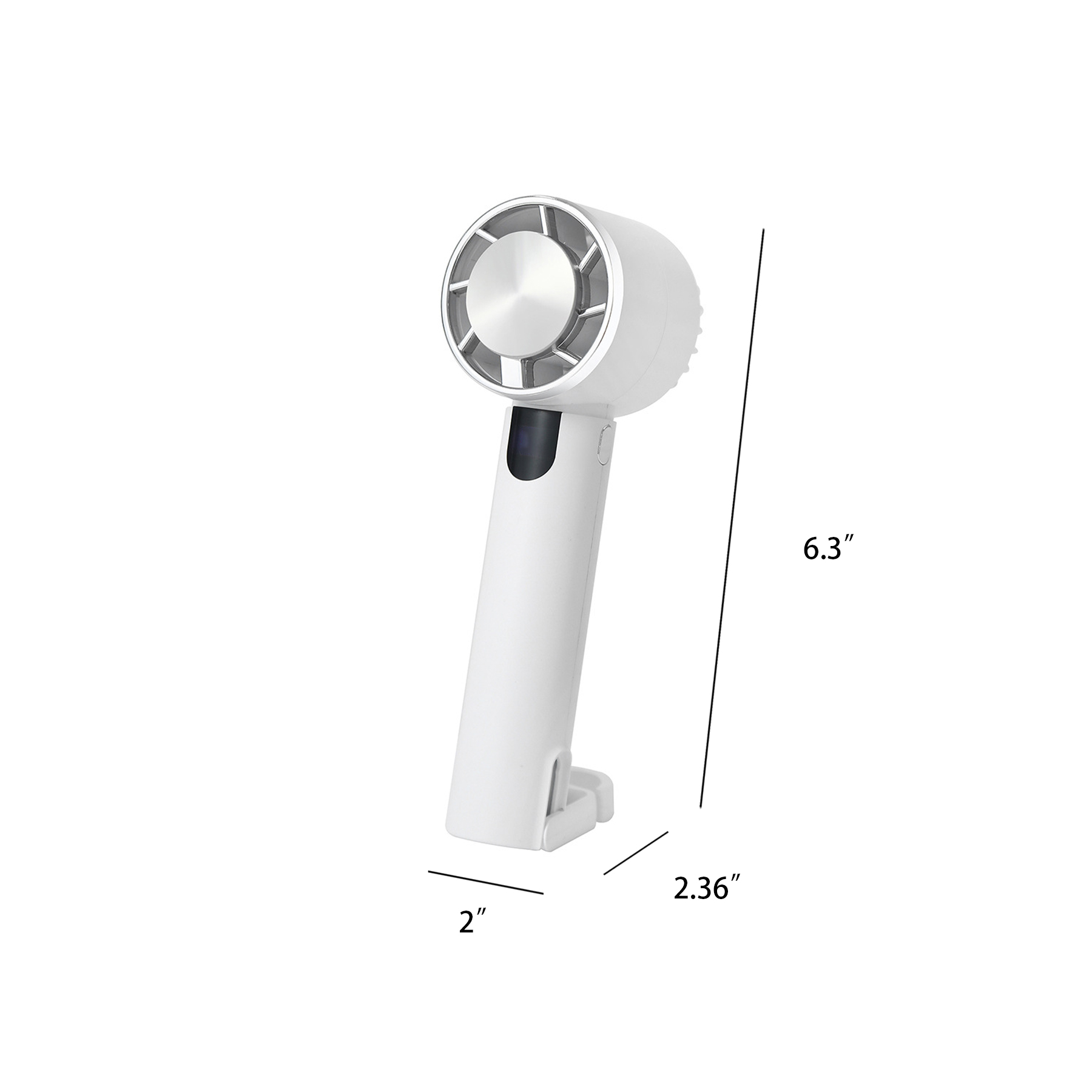 3 Speeds USB-C Mini Display Handheld Fan w/ Stand - Image 2