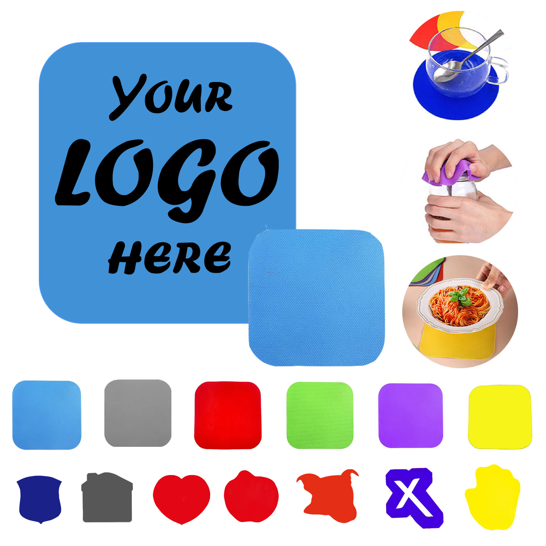 Heavy Duty Silicone Jar Opener Coaster Pad 5 Inch