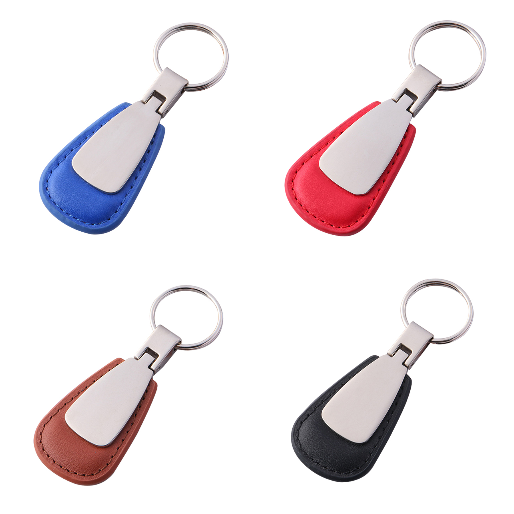 Laser Engraving PU Drop Shaped Metal Keychain - Image 3