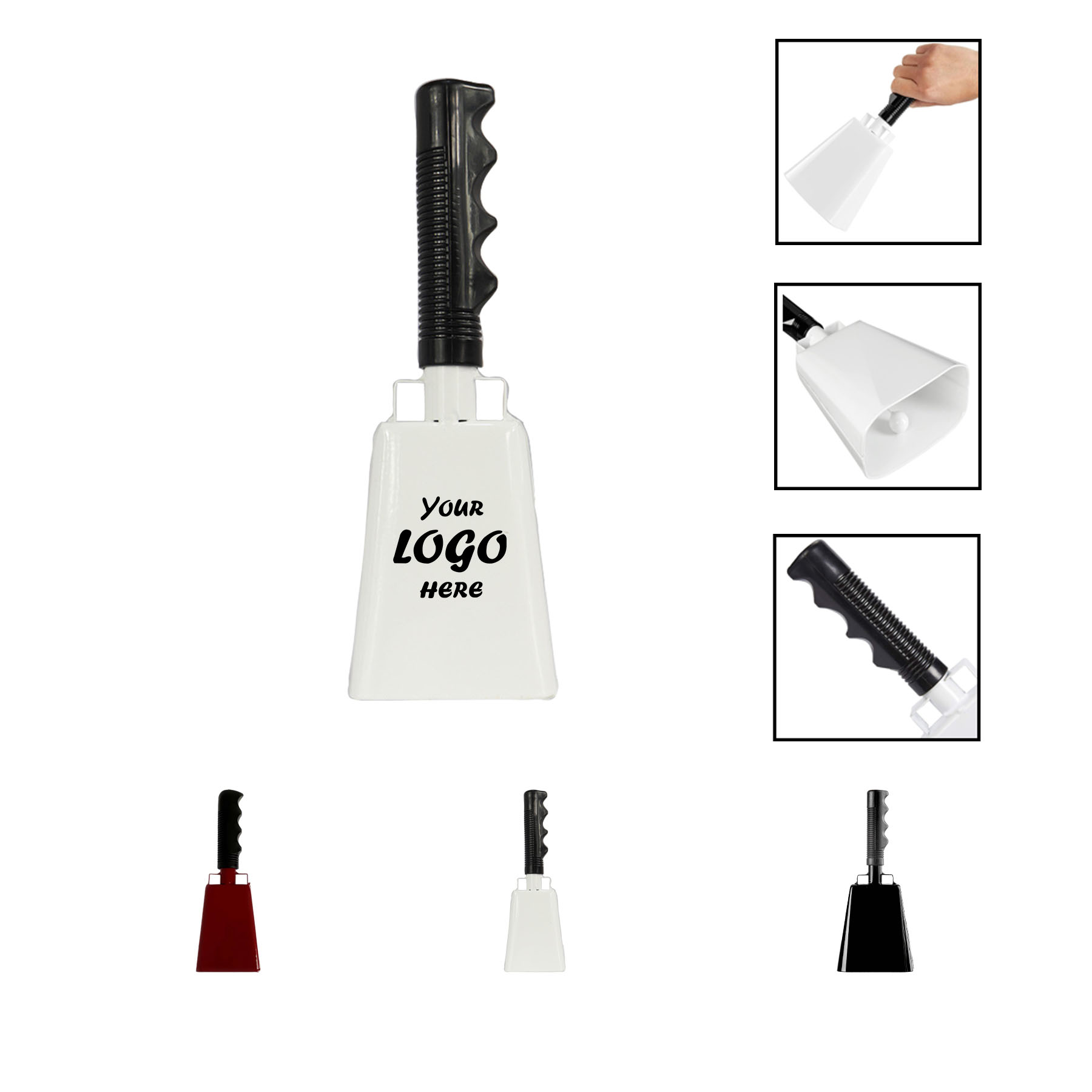 Pep Rallies Game Day Metal Cowbell Noisemaker W/ Grip Handle