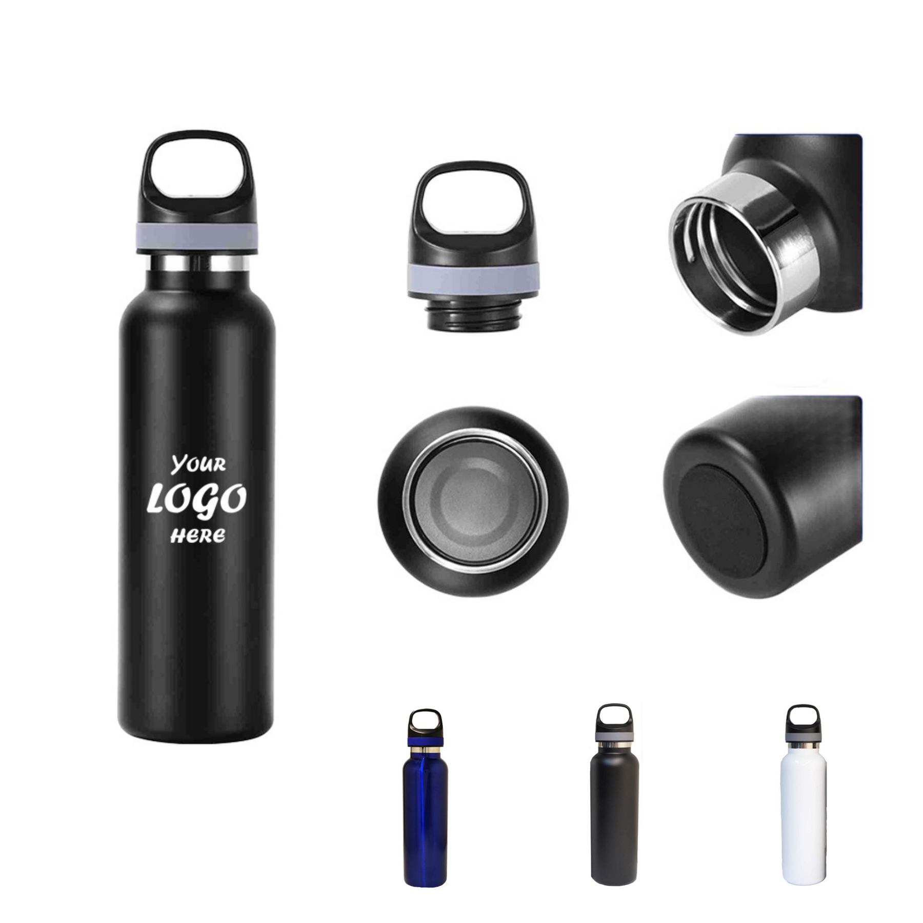 22 Oz Vacuum Insulated Stainless Steel Bottle With Screw Lid
