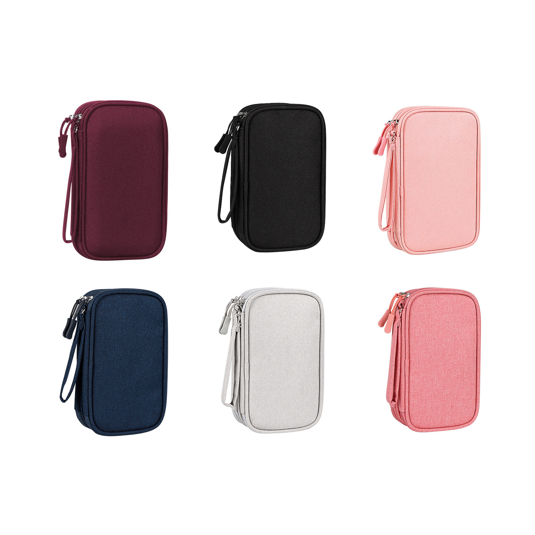 Zippered Electronic Travel Cable Organizer Pouch With Wrist Strap - Image 3