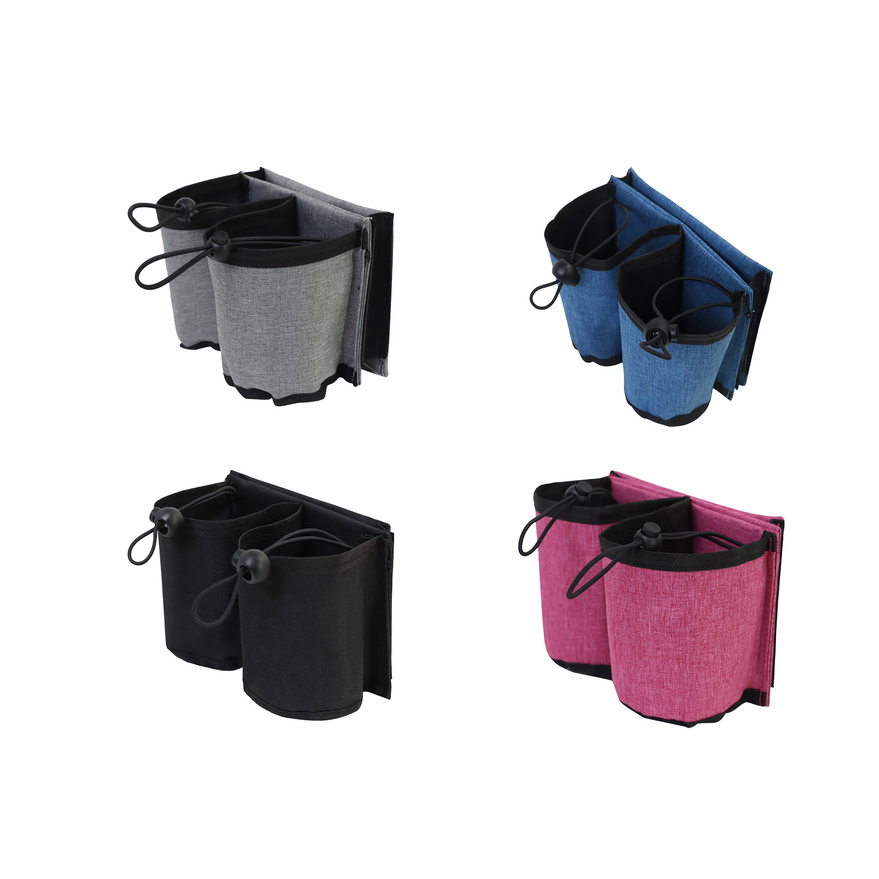 Luggage Handle Dual Cup Holder With Zip Pocket For Travel - Image 3