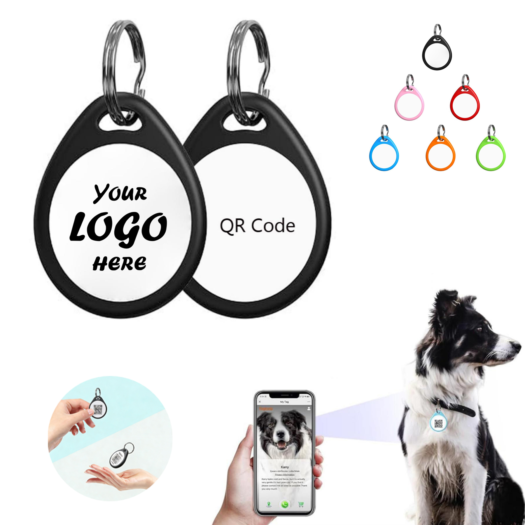 Smart Pet ID Tag With NFC And QR Code For Instant Contact Info