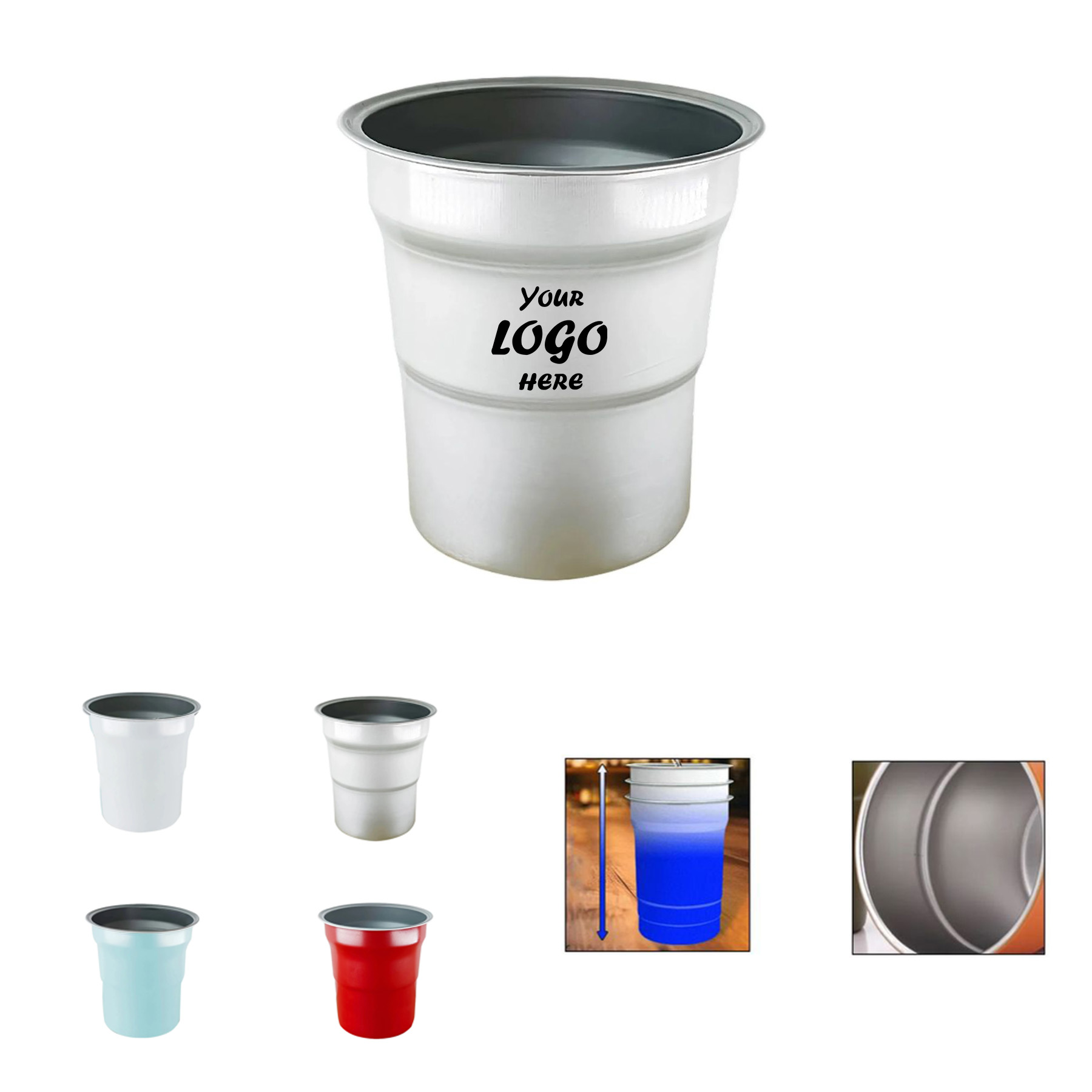 21 oz Reusable Aluminum Party Cup for Camping & Events