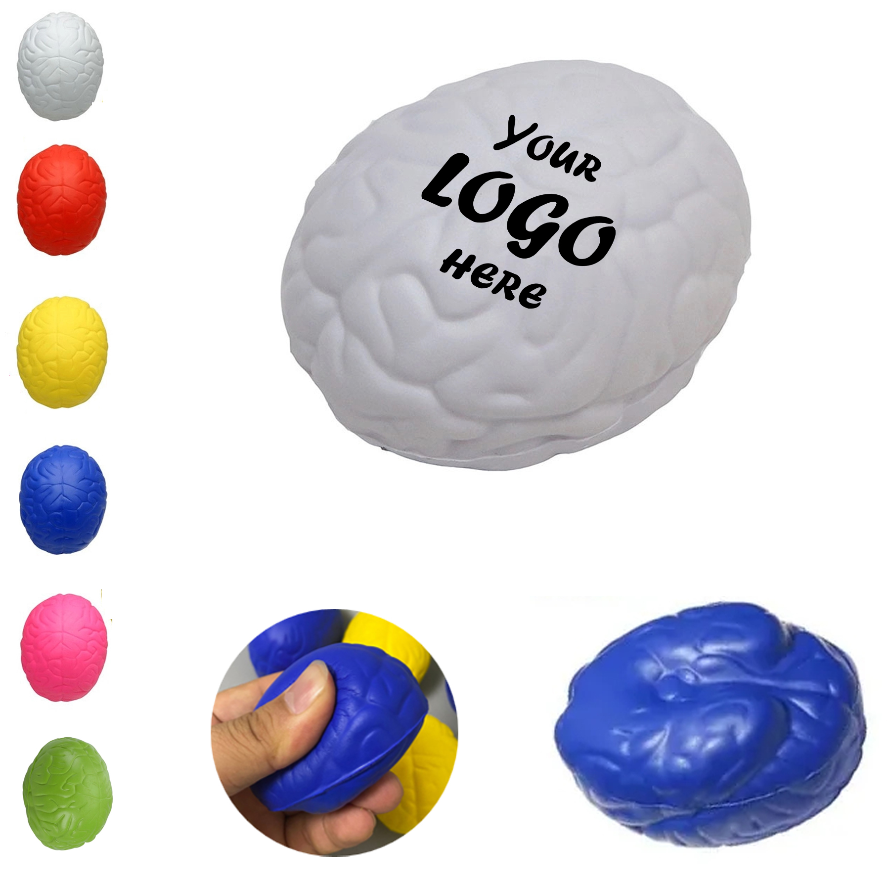 Slow Rise PU Brain Shaped Stress Reliever