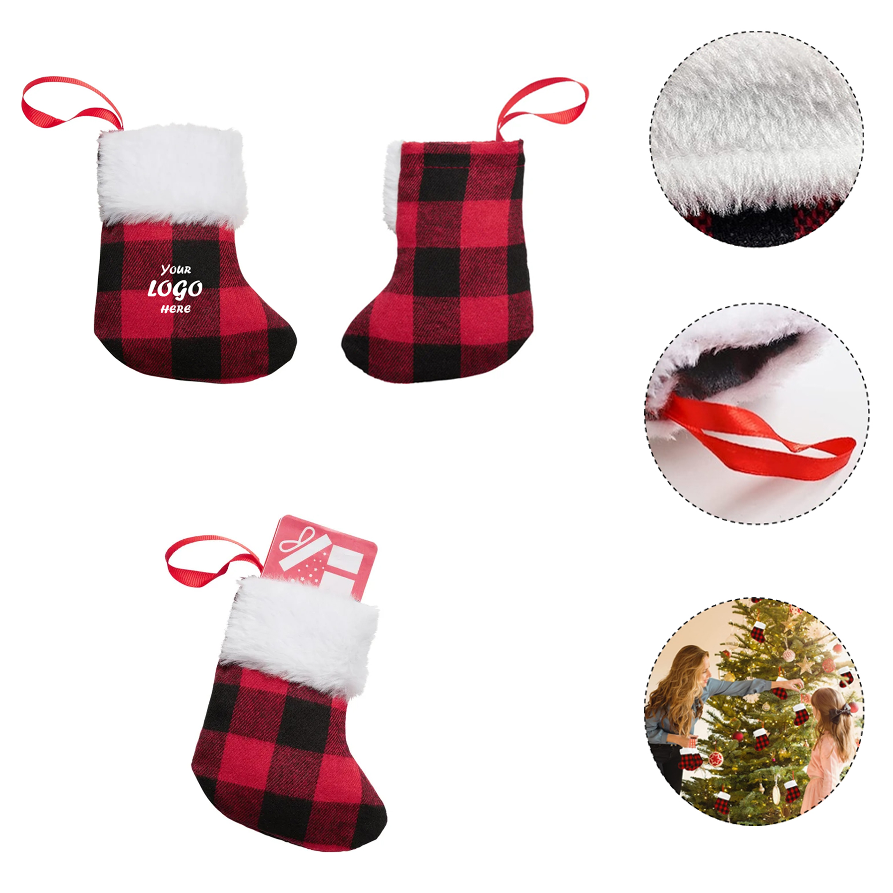Festive Mitten Gift Card Holder Glove Christmas Ornament