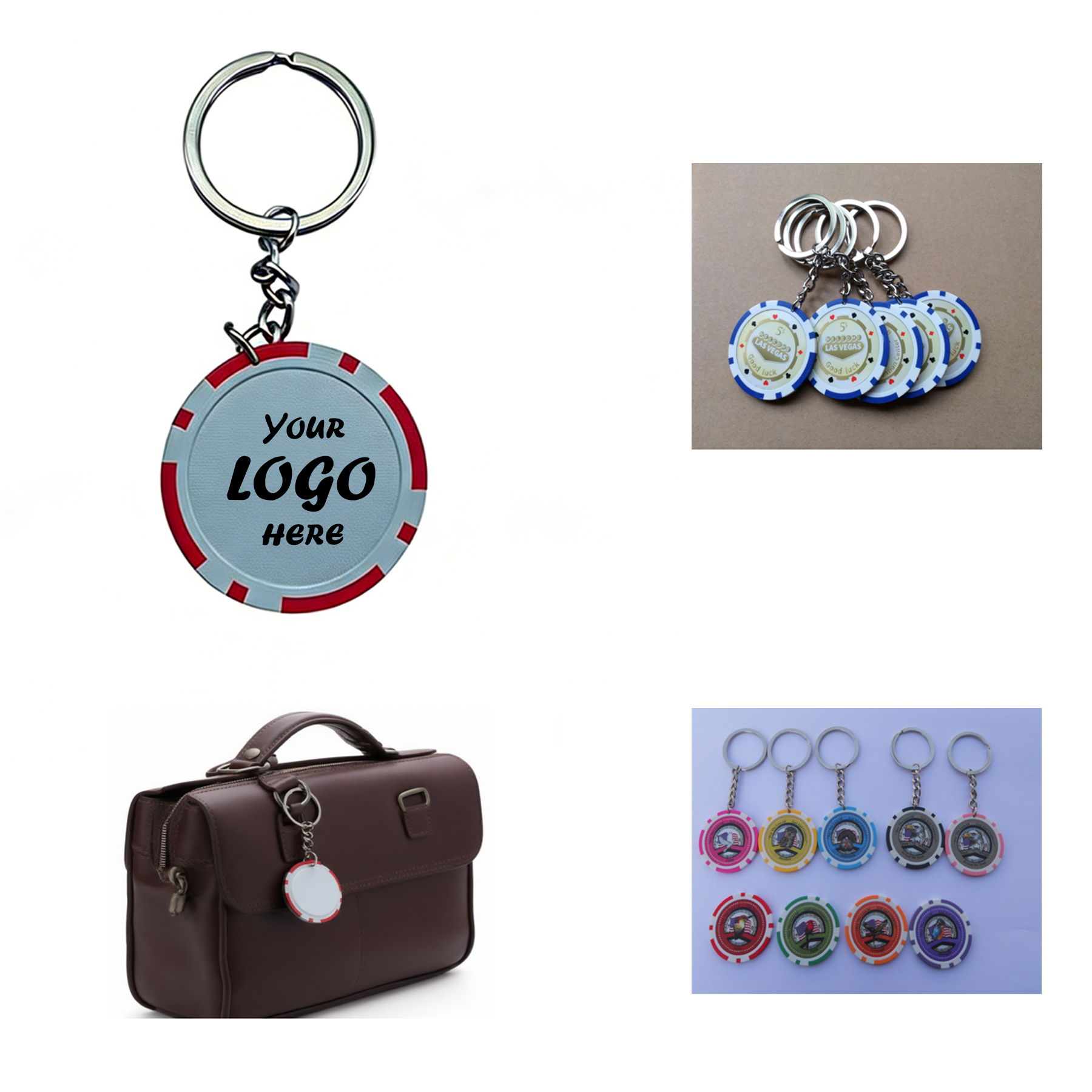 Poker Chip Keychain With Metal Core