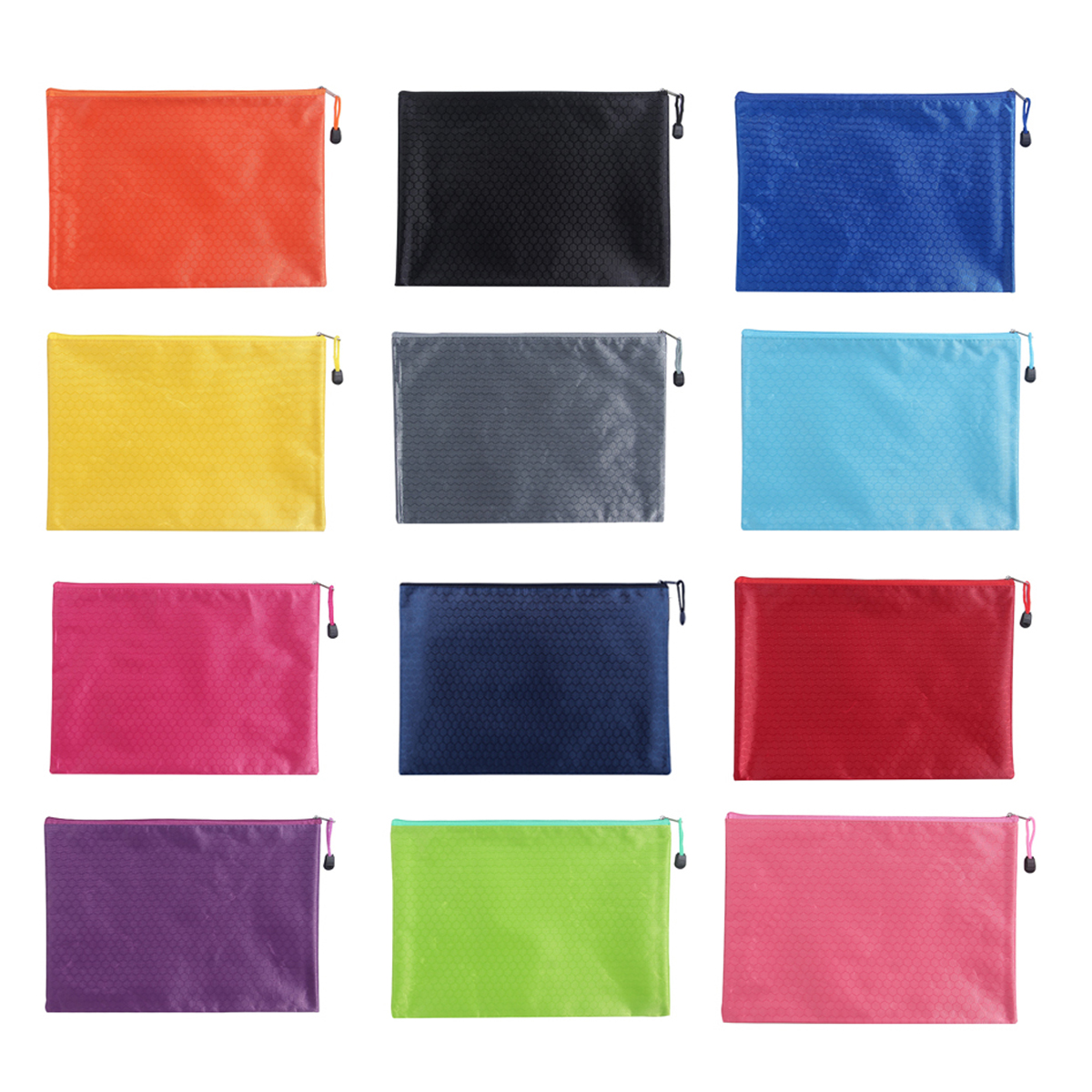 A4 Waterproof Oxford Zipper Document Pouch With Color-Trim Edge - Image 3
