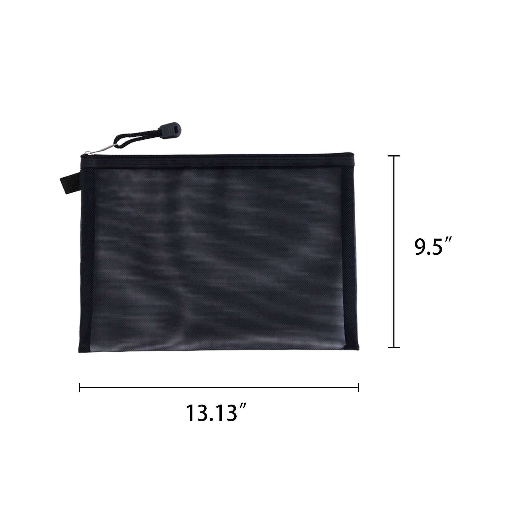 Water-Resistant Mesh Document Pouch With Cord Zipper Pull - Image 2