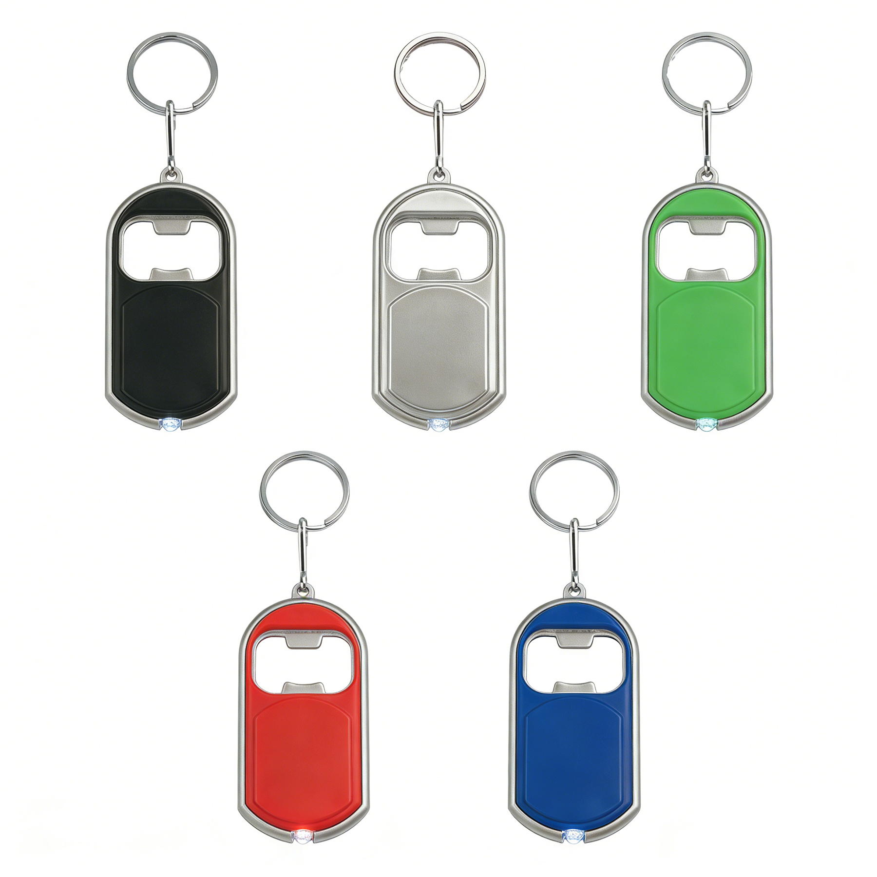 1 3/4" x 3" Mini Bottle Opener Flashlight Keychain - Image 3