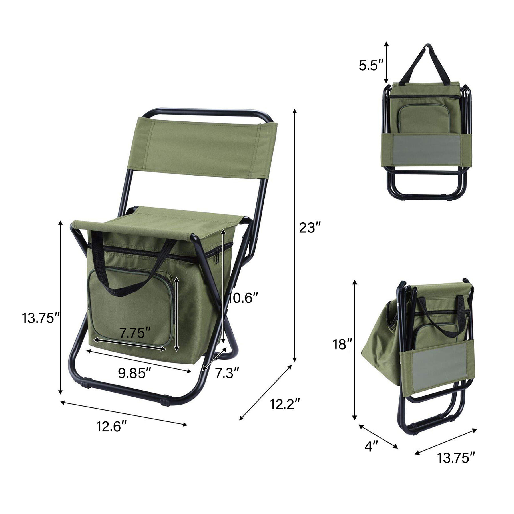600D Oxford Folding Cooler Chair With Steel Frame - Image 2