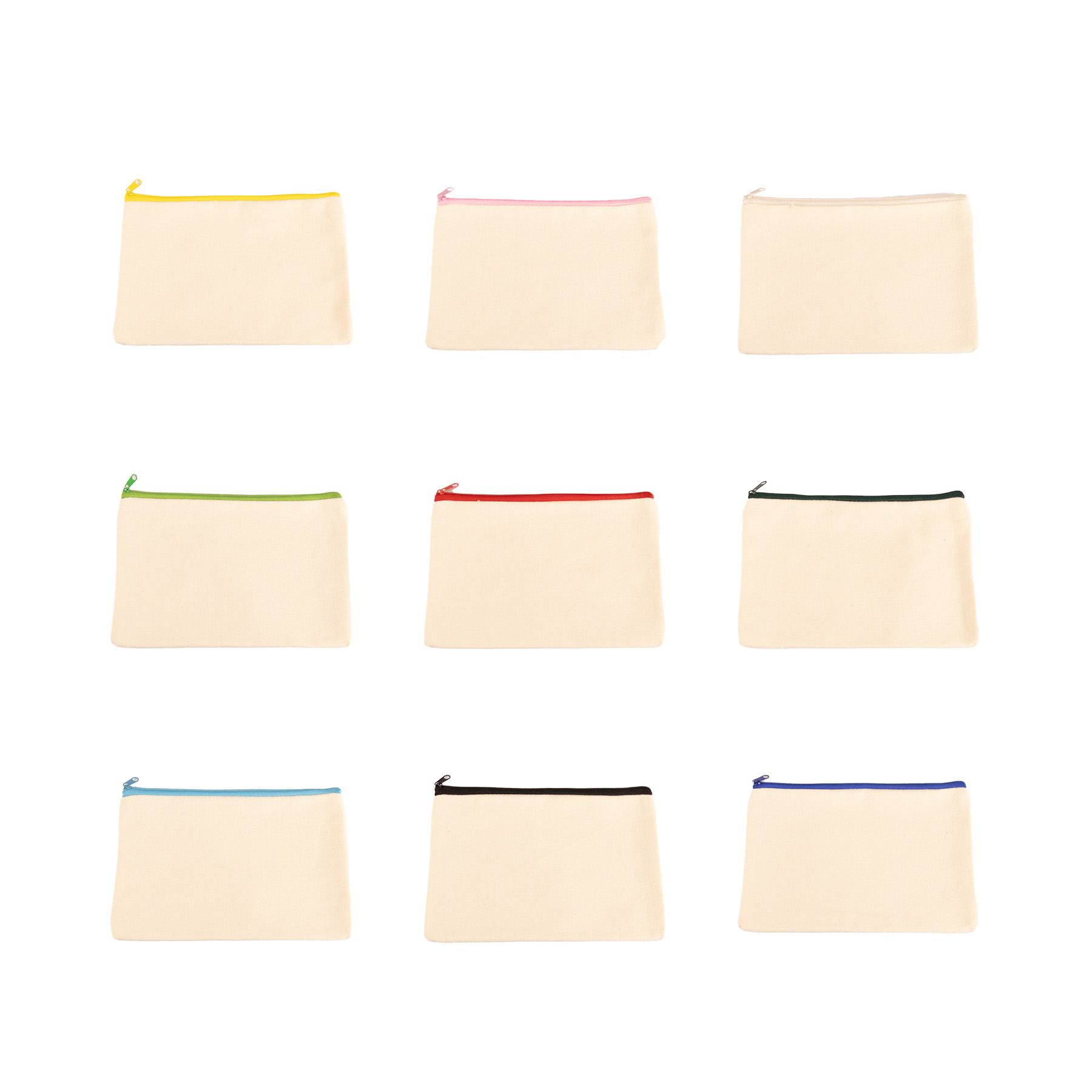 Minimal Canvas Pencil Case With Smooth Color-Matched Zipper - Image 3