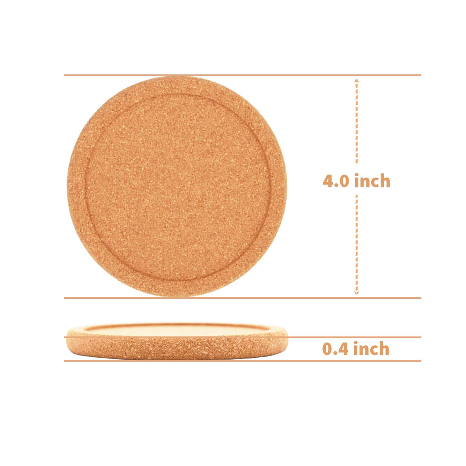 Eco Friendly Corkwood Coaster Pot Pad 4 Inch Round - Image 2