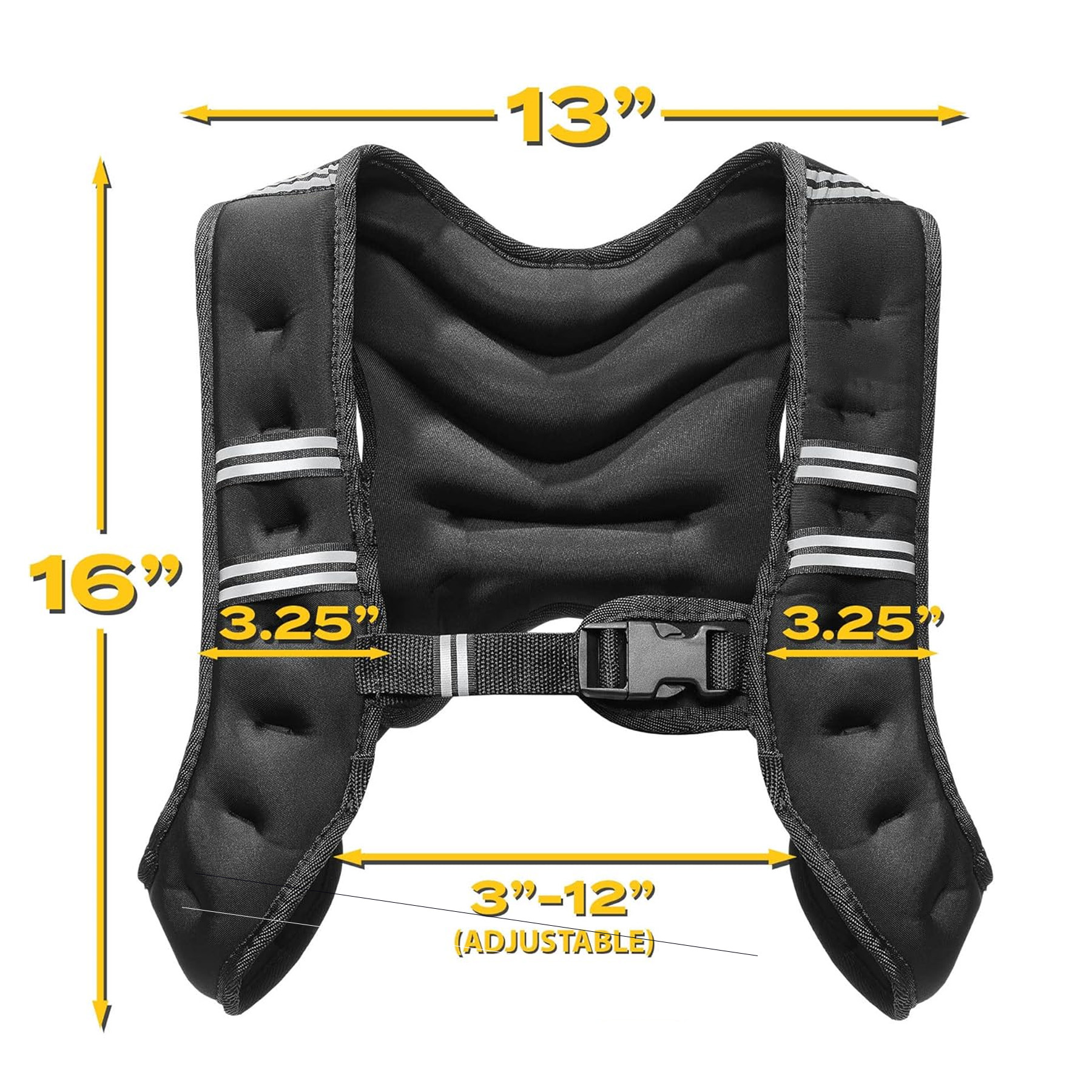 6 lb Neoprene Weighted Training Vest with Pocket & Reflective Strips - Image 2