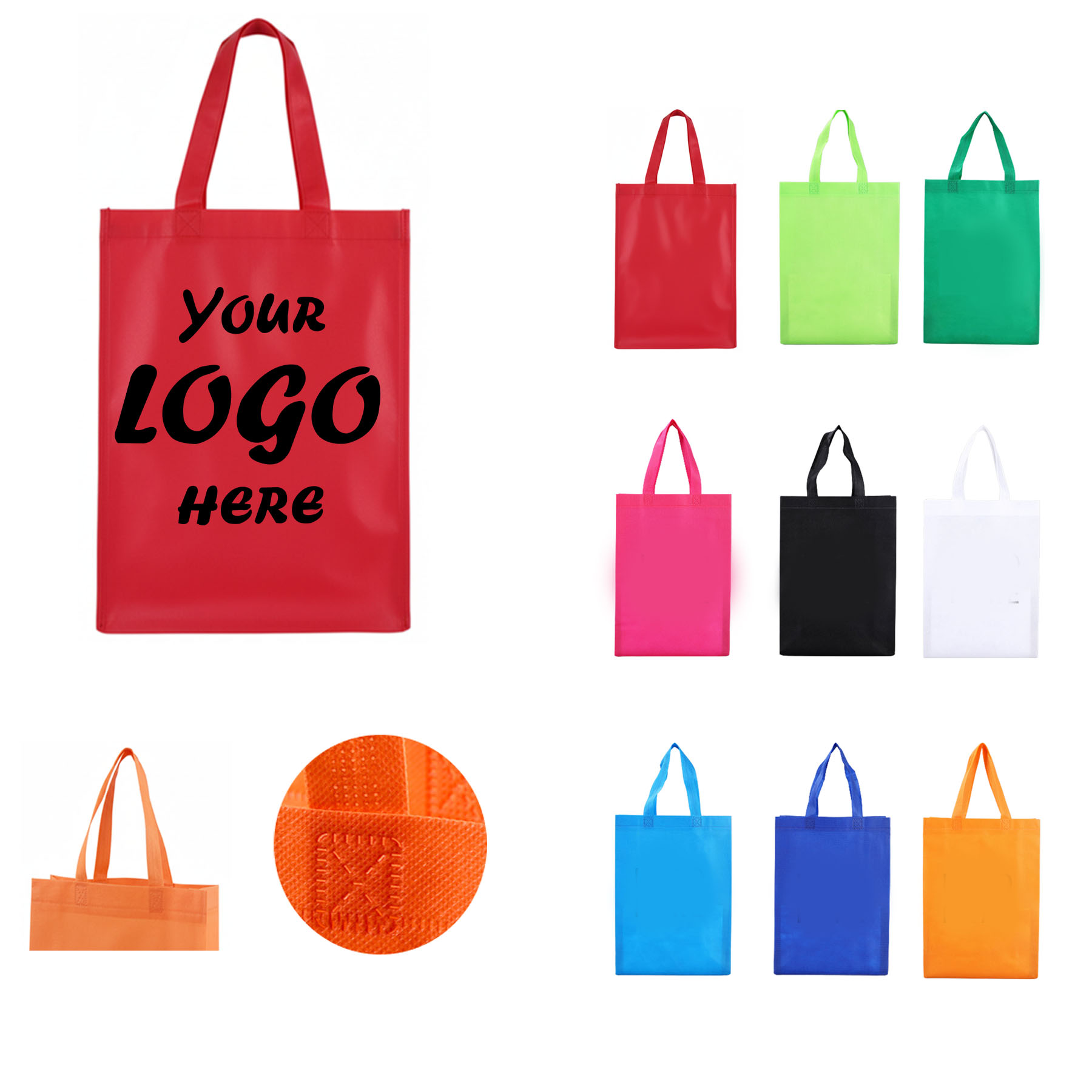 70GSM Non-Woven Gusseted Reinforced Handles Flat Bottom Tote