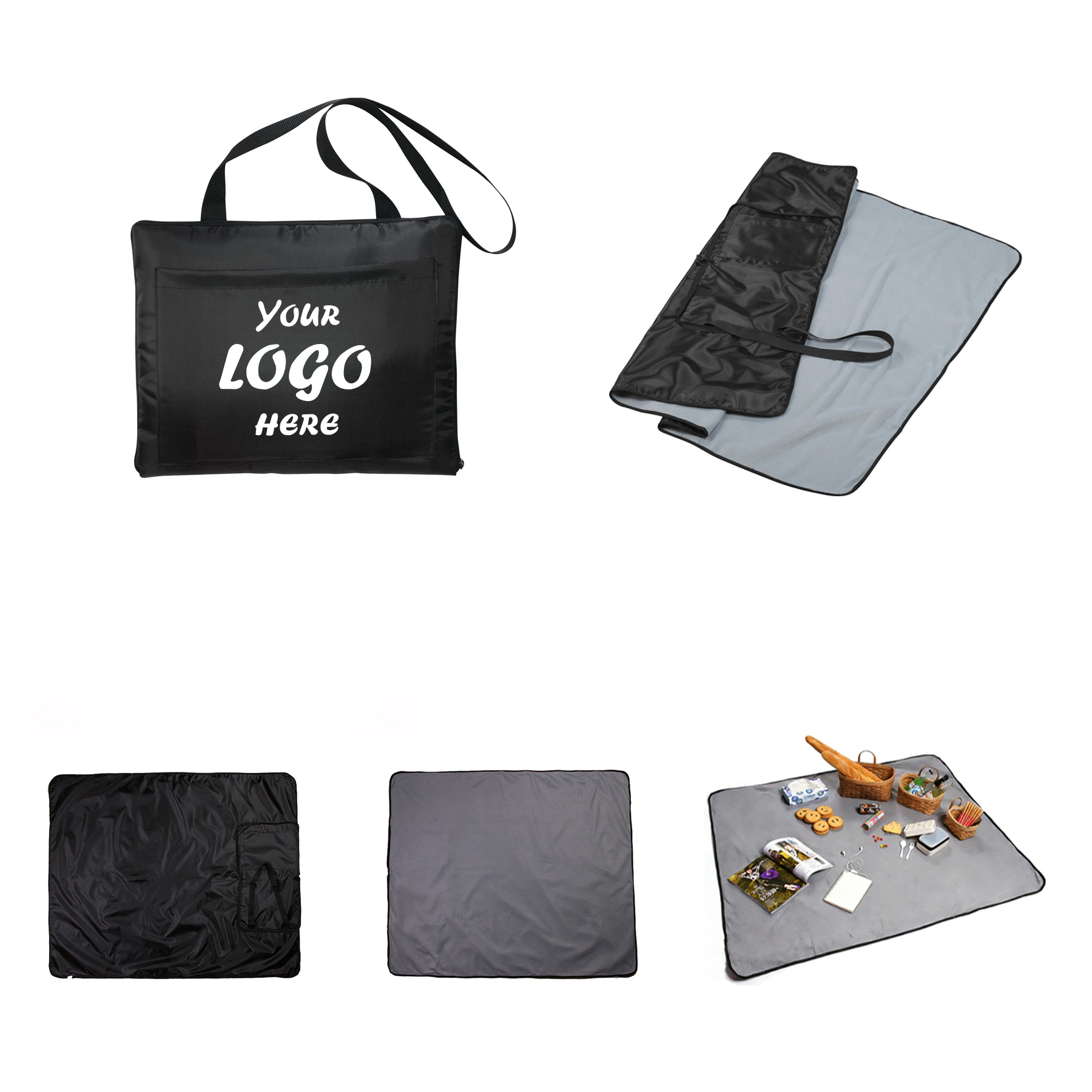 47x60 Foldable Picnic Blanket With Carry Handle Bag
