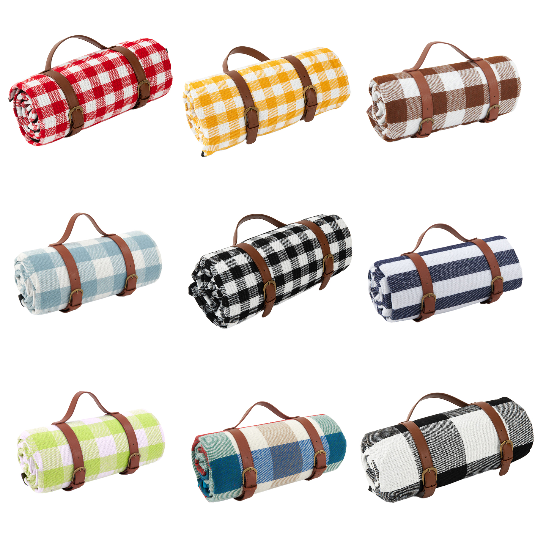 Waterproof Foldable Picnic Blanket With PU Carry Handle - Image 3