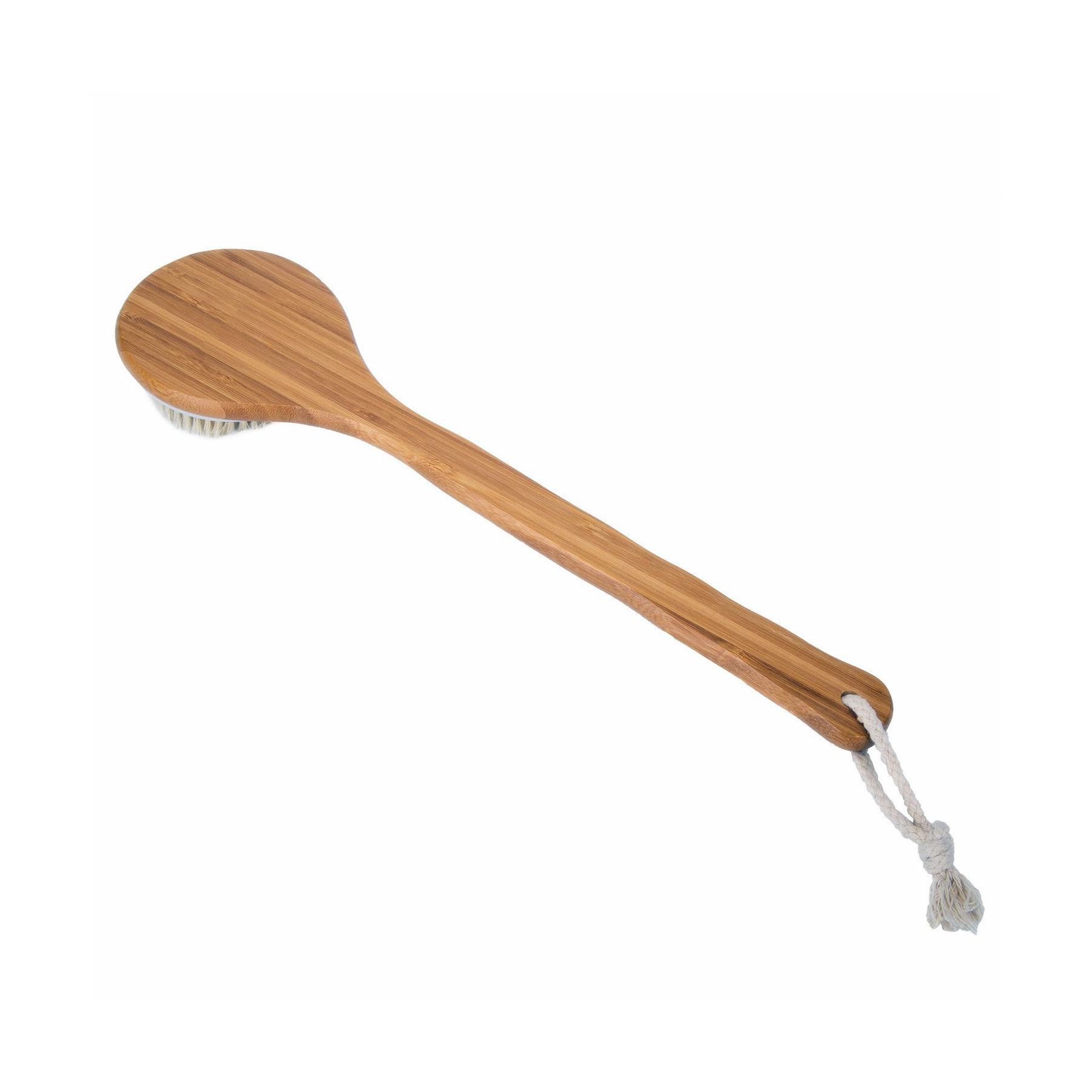 Bamboo Long Handle Shower Brush With Natural Bristles - Image 3