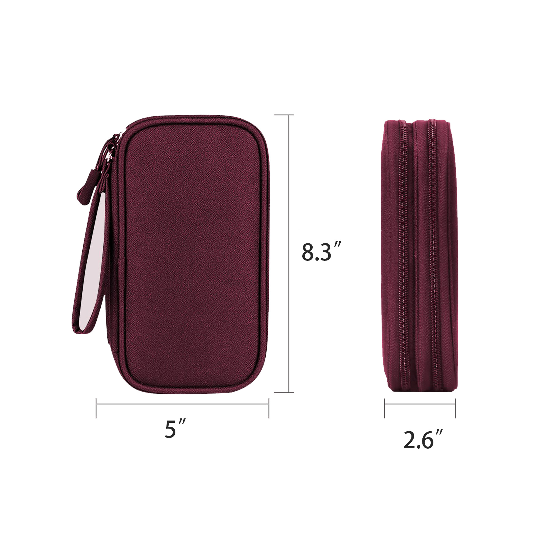 Zippered Electronic Travel Cable Organizer Pouch With Wrist Strap - Image 2