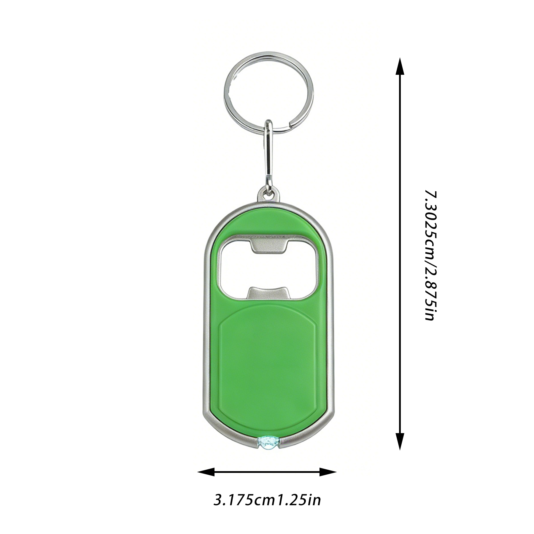 1 3/4" x 3" Mini Bottle Opener Flashlight Keychain - Image 2