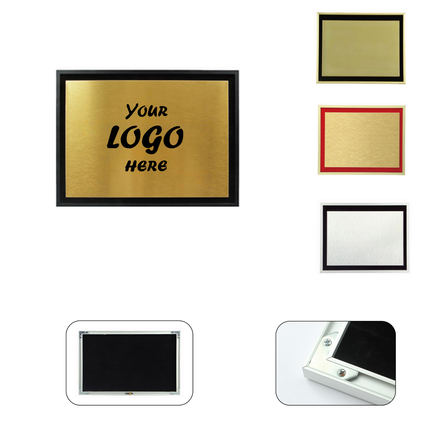 A4 Wall/Table Metal Alloy Display Plaque With Velvet Backing