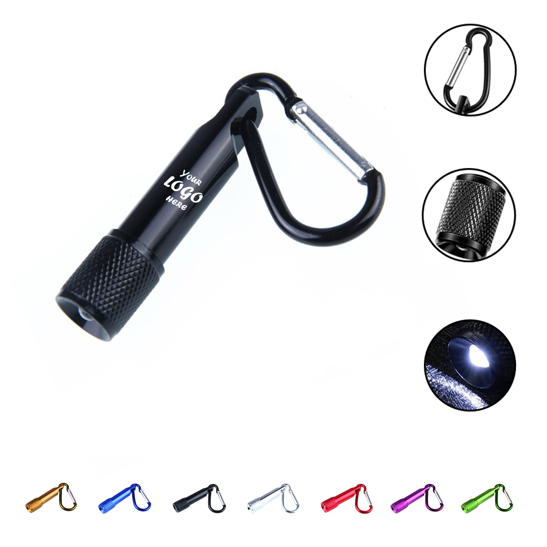 Mini Aluminum Alloy Outdoor Carabiner Flashlight