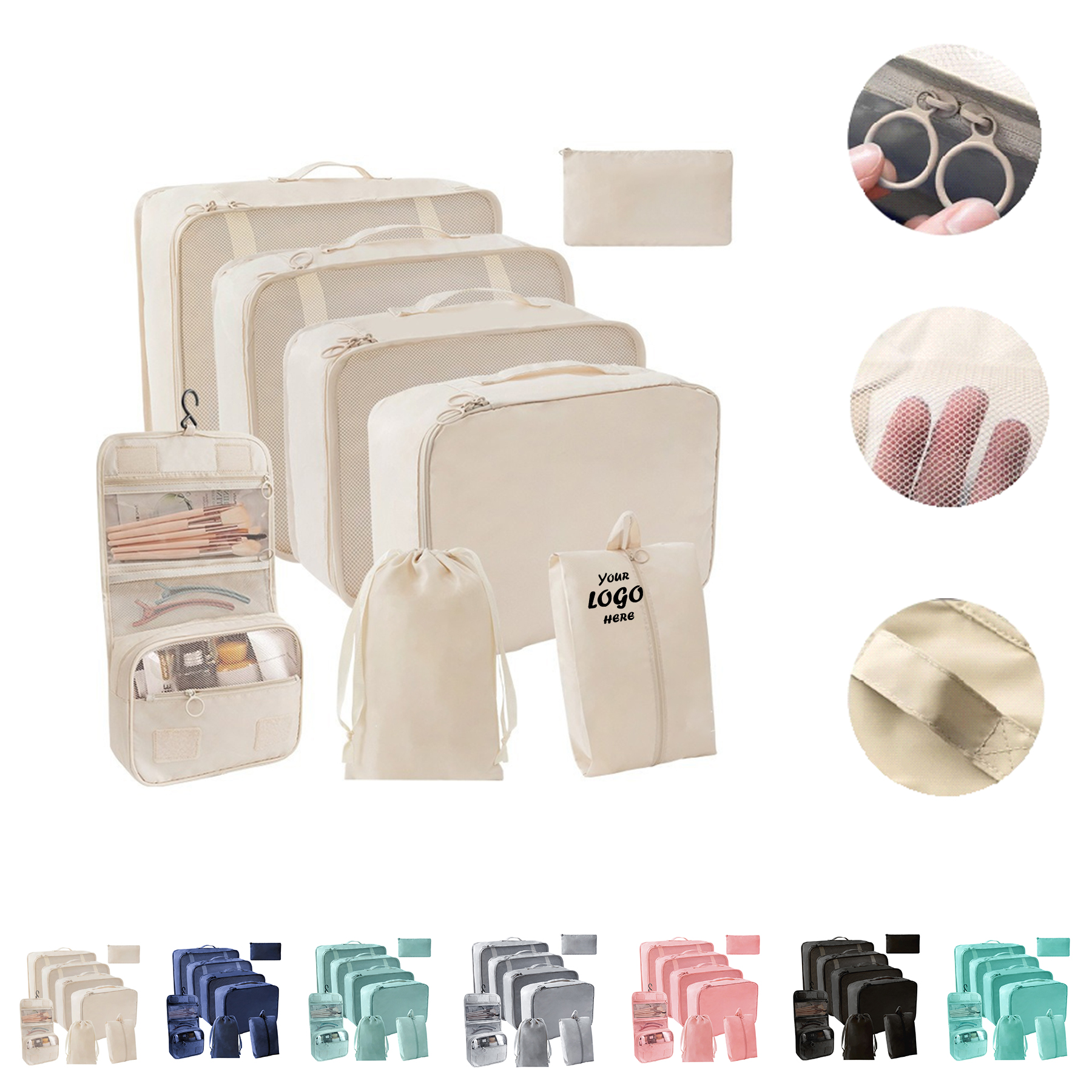 8-Piece Travel Packing Cube Suitcase Organizer Set