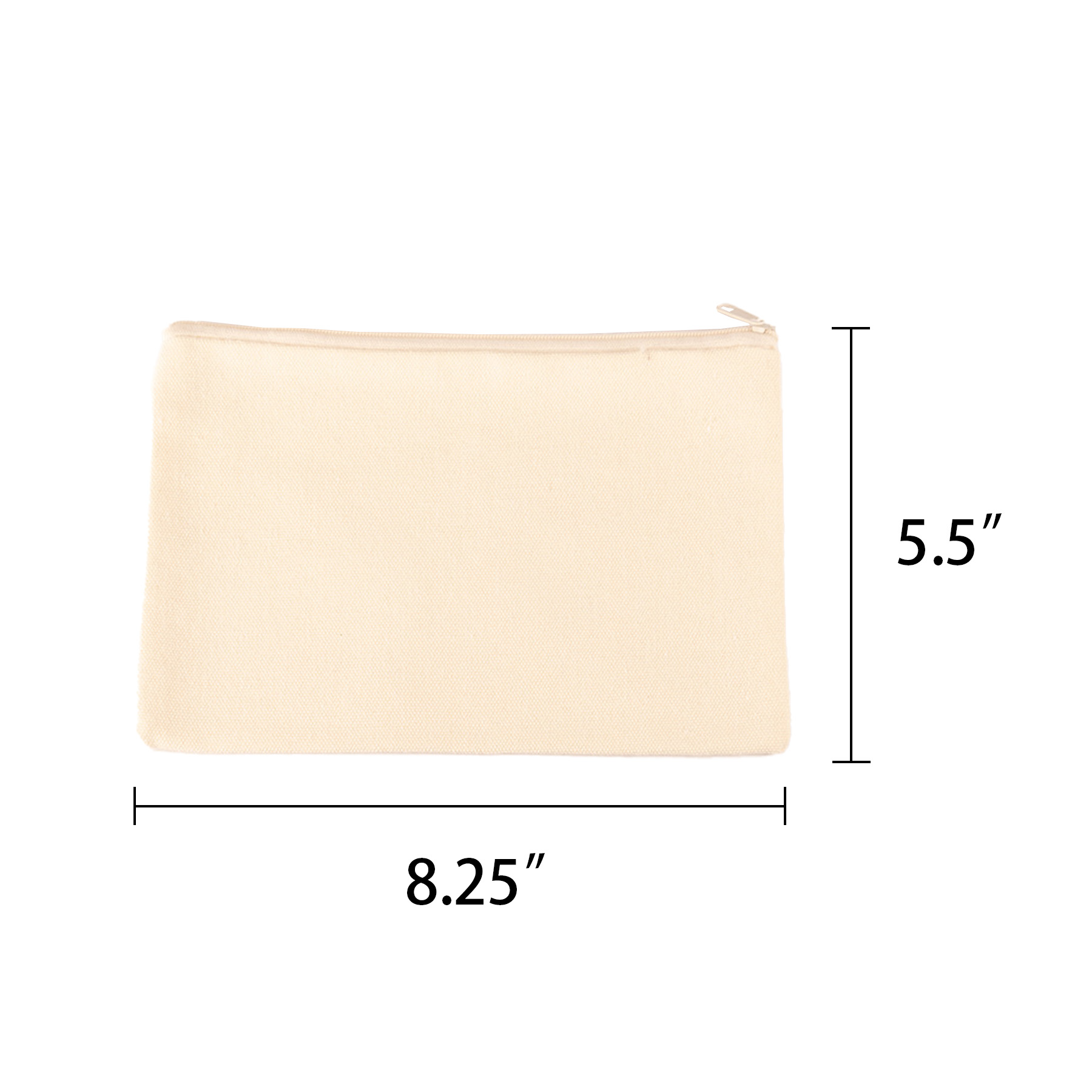 Minimal Canvas Pencil Case With Smooth Color-Matched Zipper - Image 2