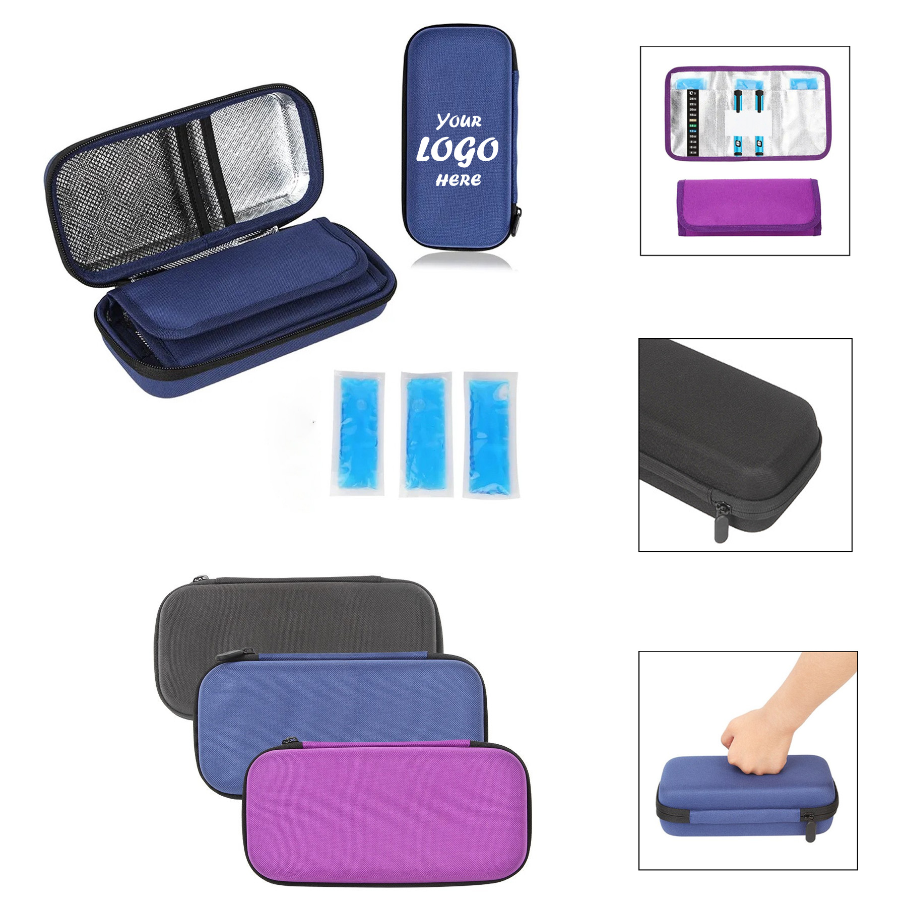 Insulated Medicine Cooler Case with Ice Packs for Travel