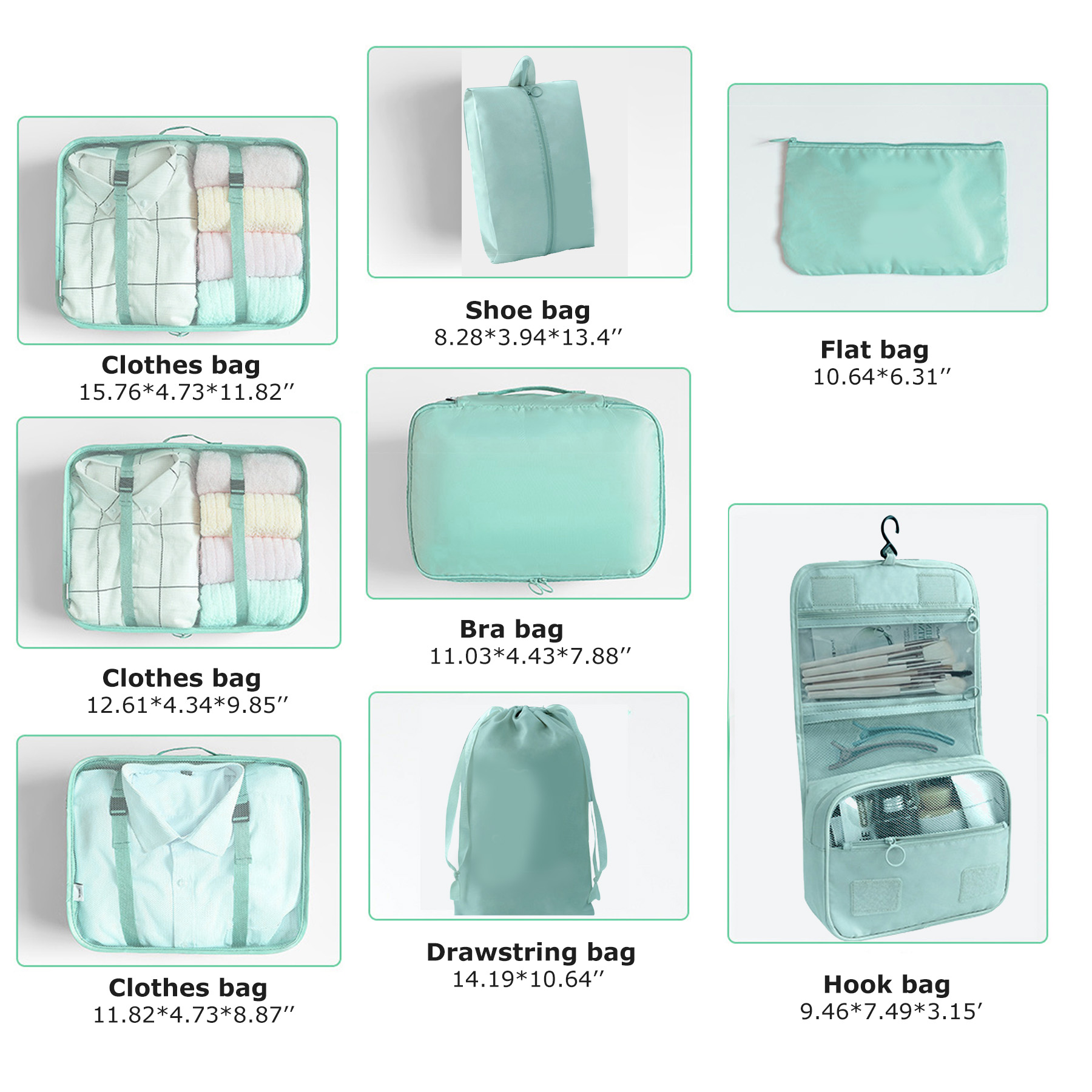 8-Piece Travel Packing Cube Suitcase Organizer Set - Image 2