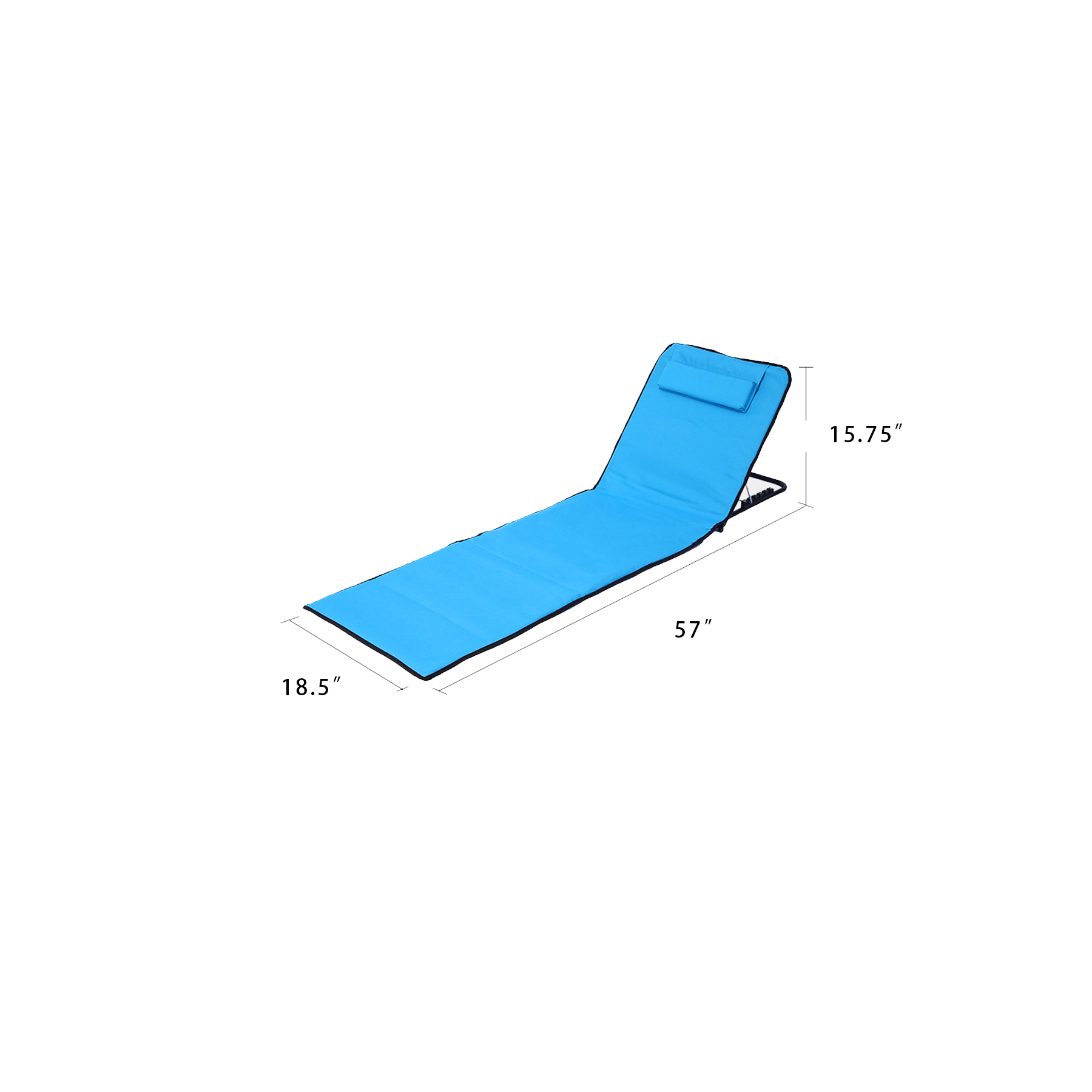 Foldable Lounging Beach Chair With Storage Pocket And Strap - Image 2