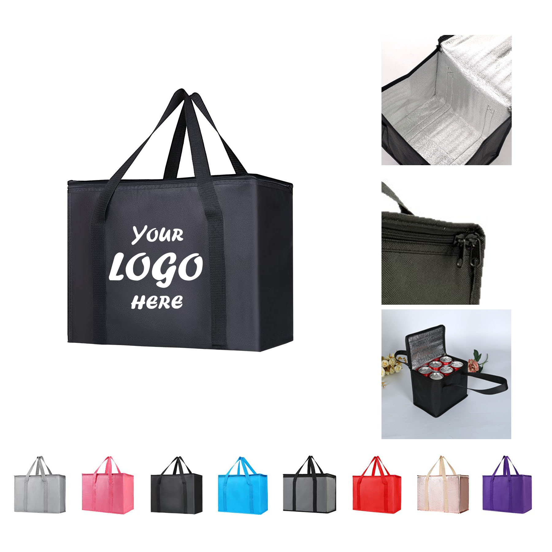 Insulated Thermal Lunch Cooler Bag With Handles