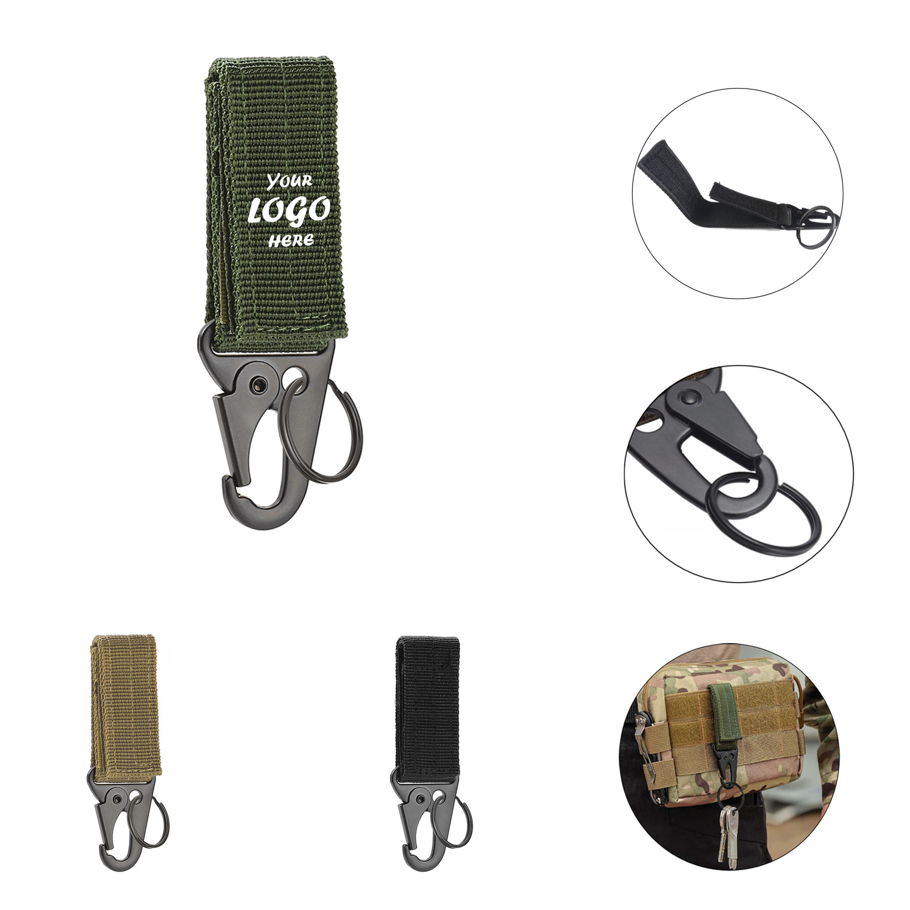 Nylon Multifunctional Tactical Carabiner Keychain