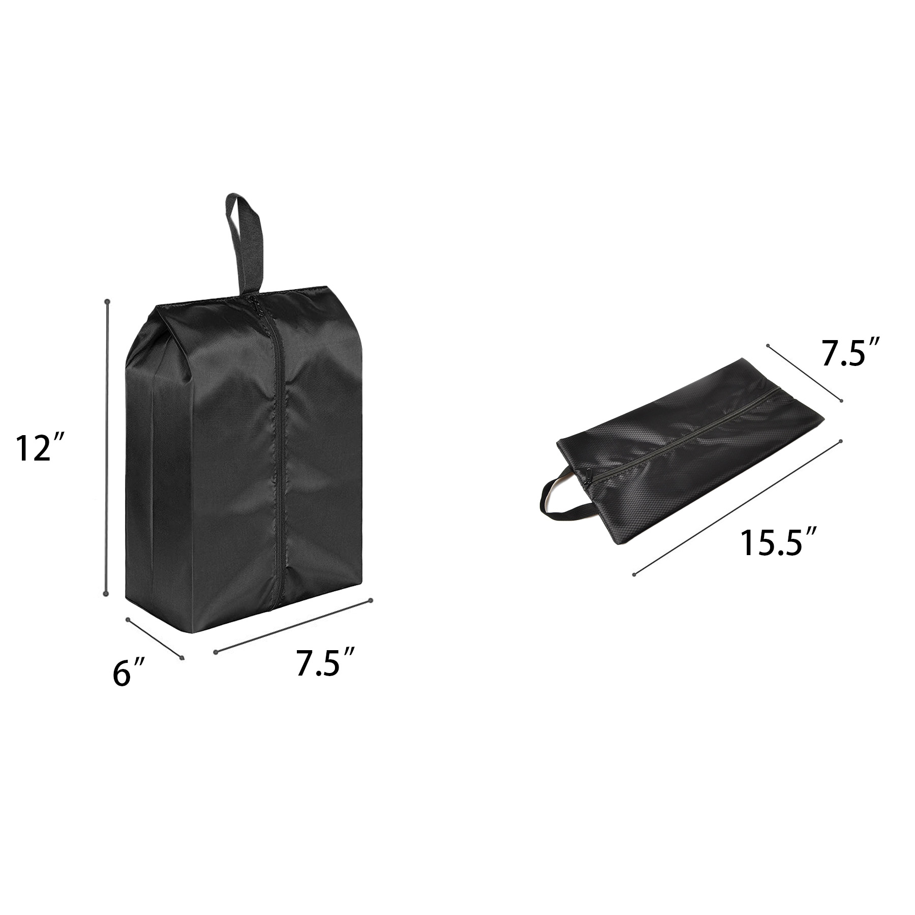 Zippered Travel Golf Shoe Bag With Carry Loop And Logo Panel - Image 2