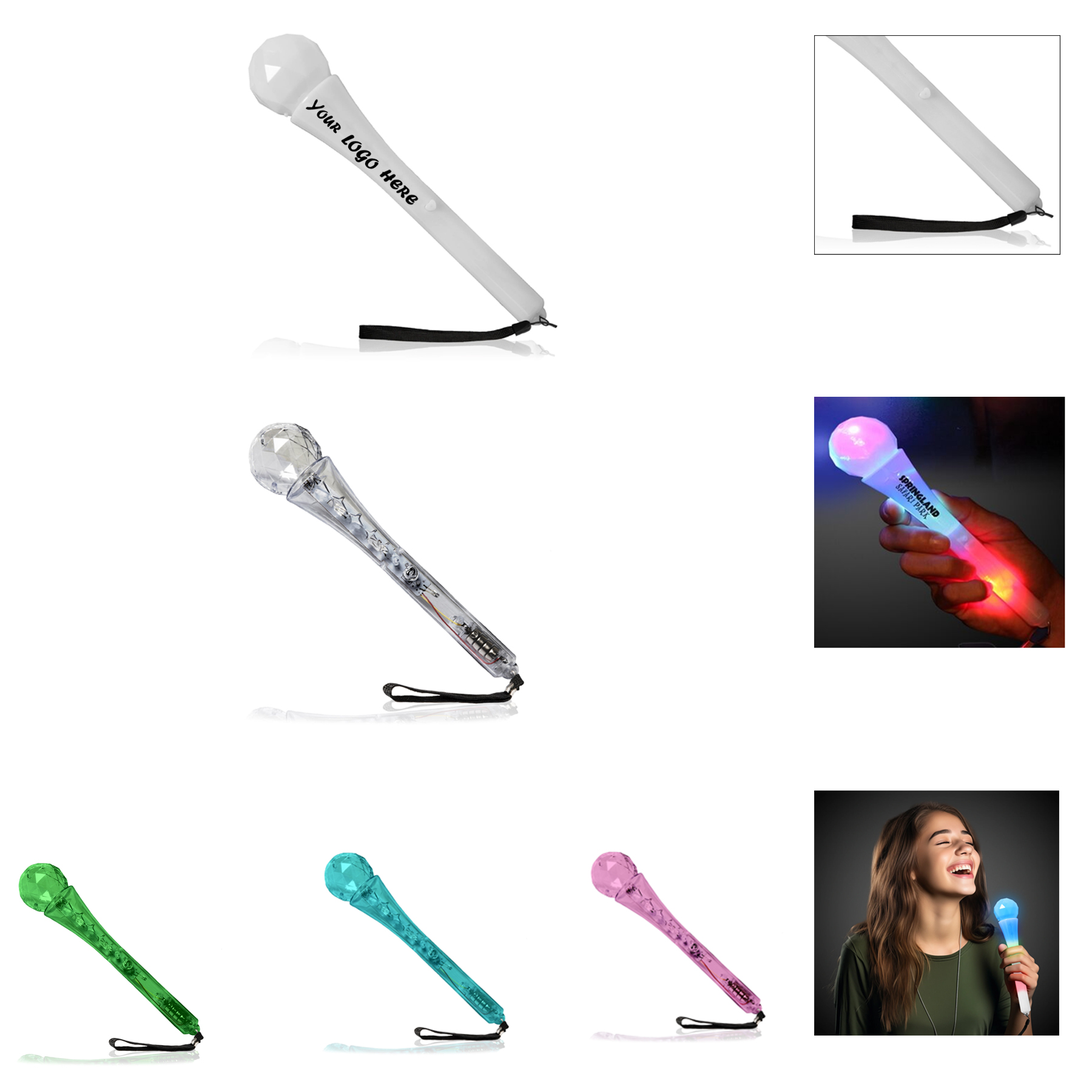 Custom Sing-Alight Light Up LED Microphone For Karaoke Events