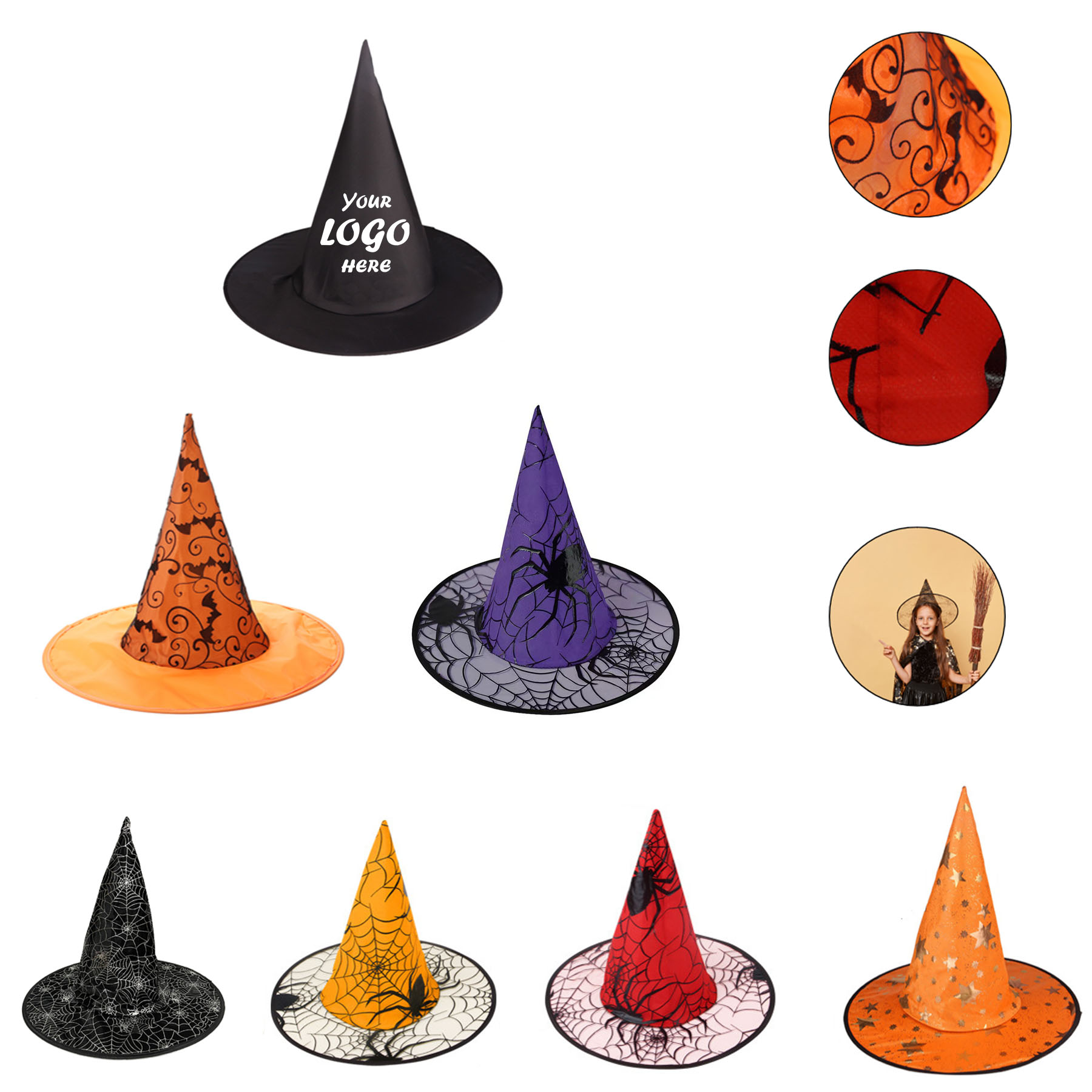Enchanted Printed Cosplay Wizard Hat For Halloween Parties