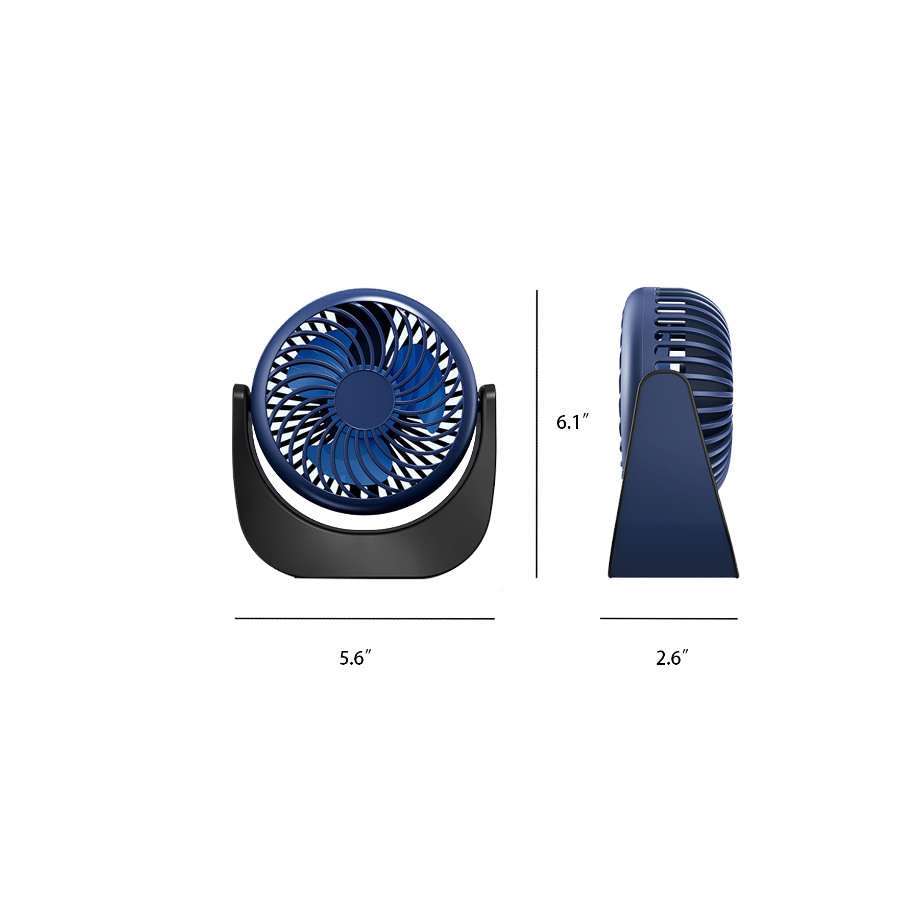 USB Desk Air Circulator Fan w/ 90° Tilt and Wide Base - Image 2