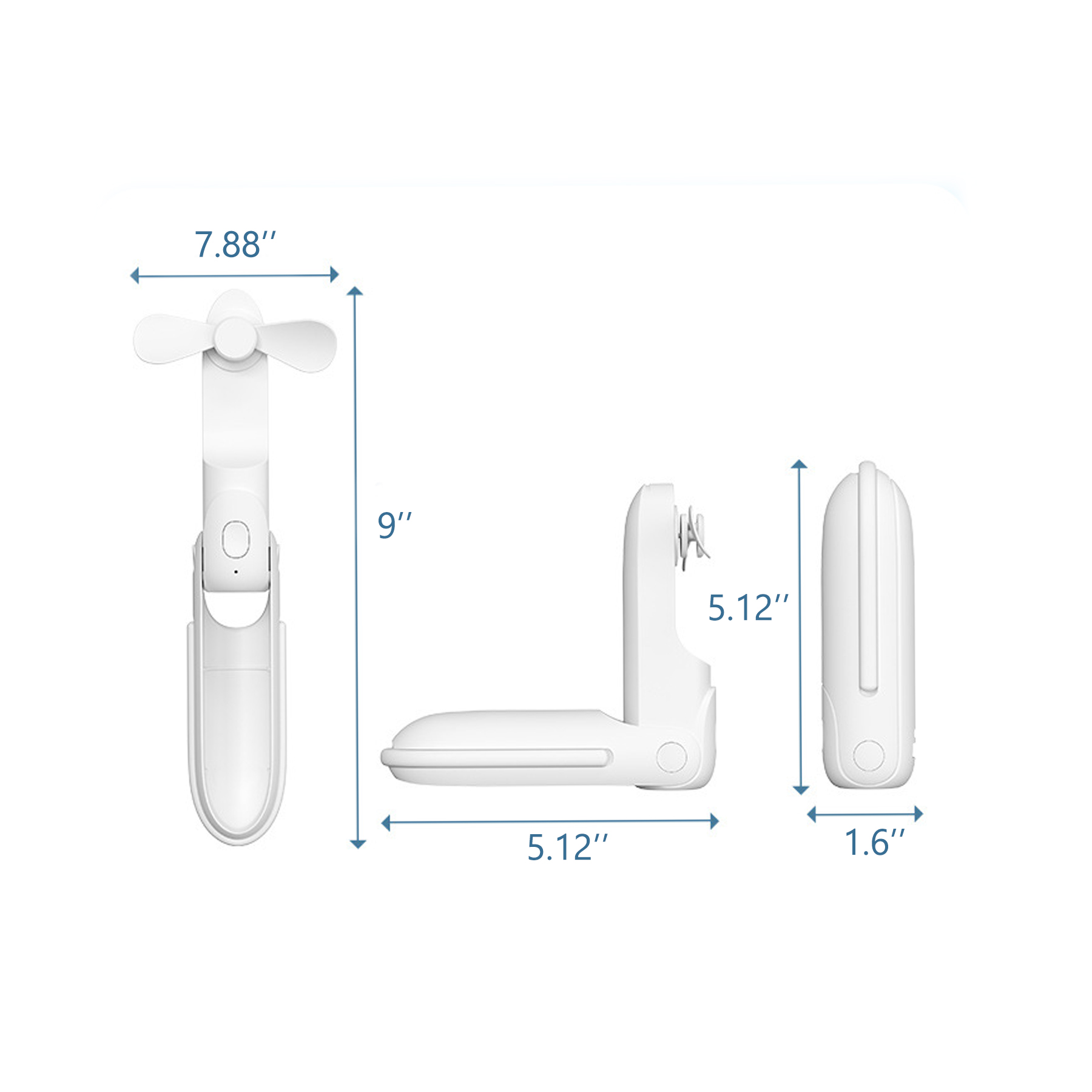 USB Rechargeable Mini Fan With Power Bank Light - Image 2