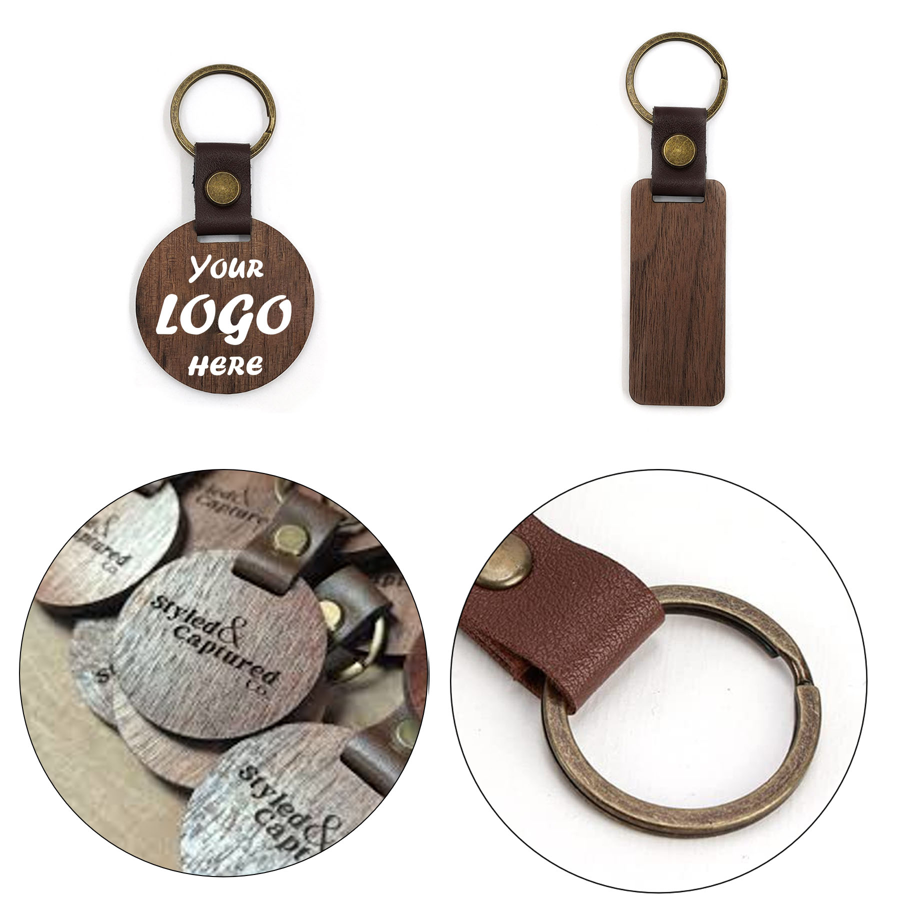 Eco Friendly Laser Engraved Wooden Keychain