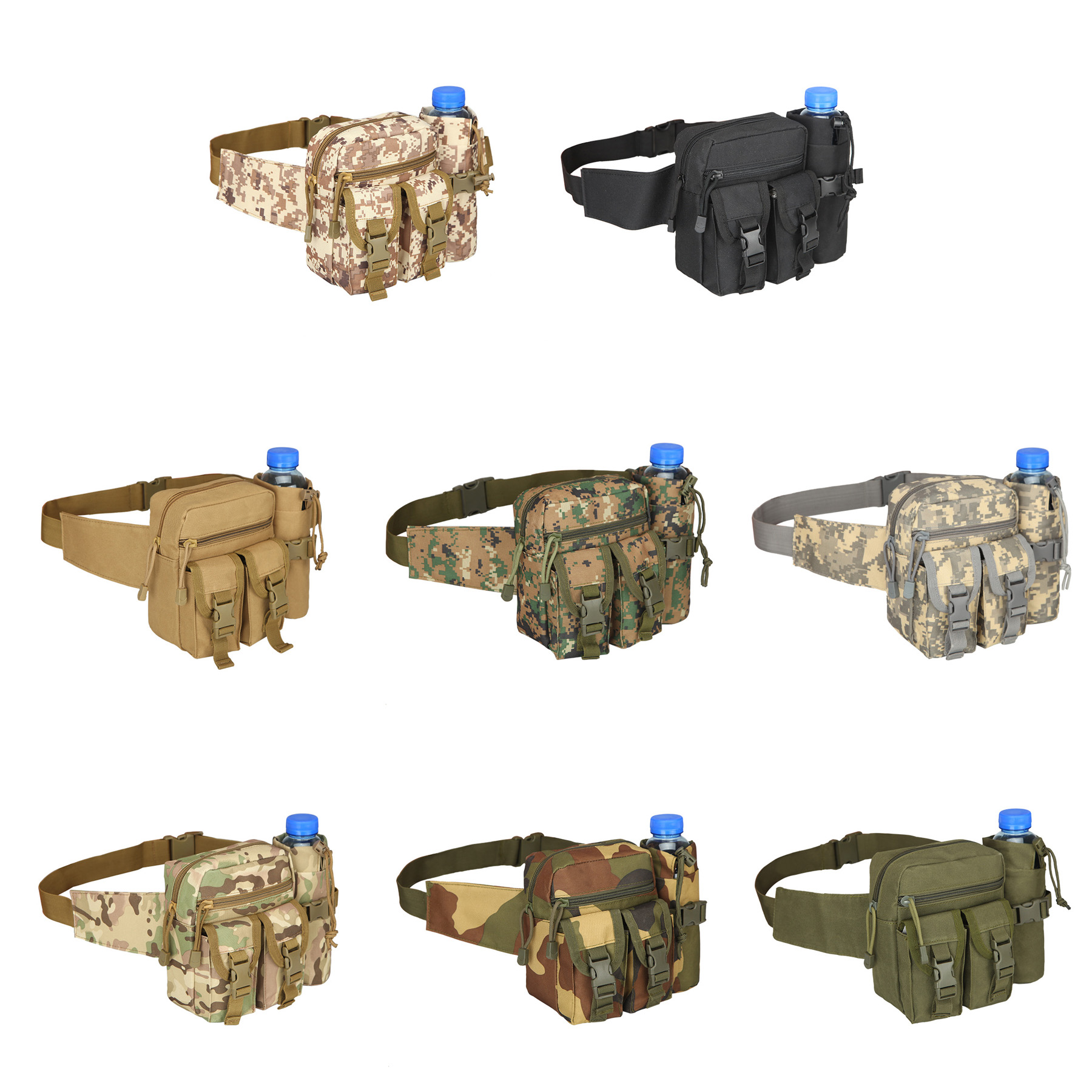 Water Resistant Outdoor Tactics Waist Pack With Bottle Holder