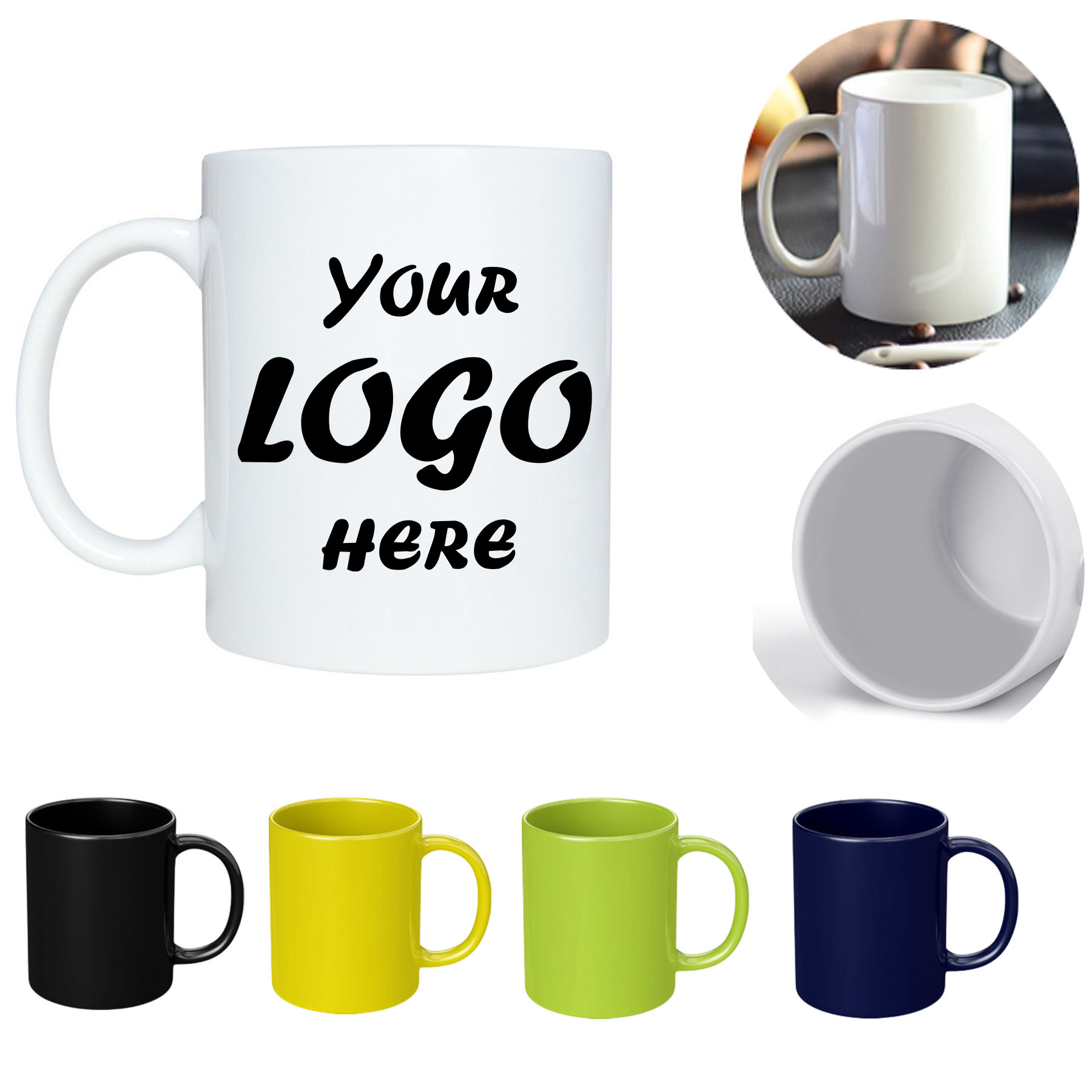 11 oz Gloss Finish C-Handle Ceramic Coffee Mug